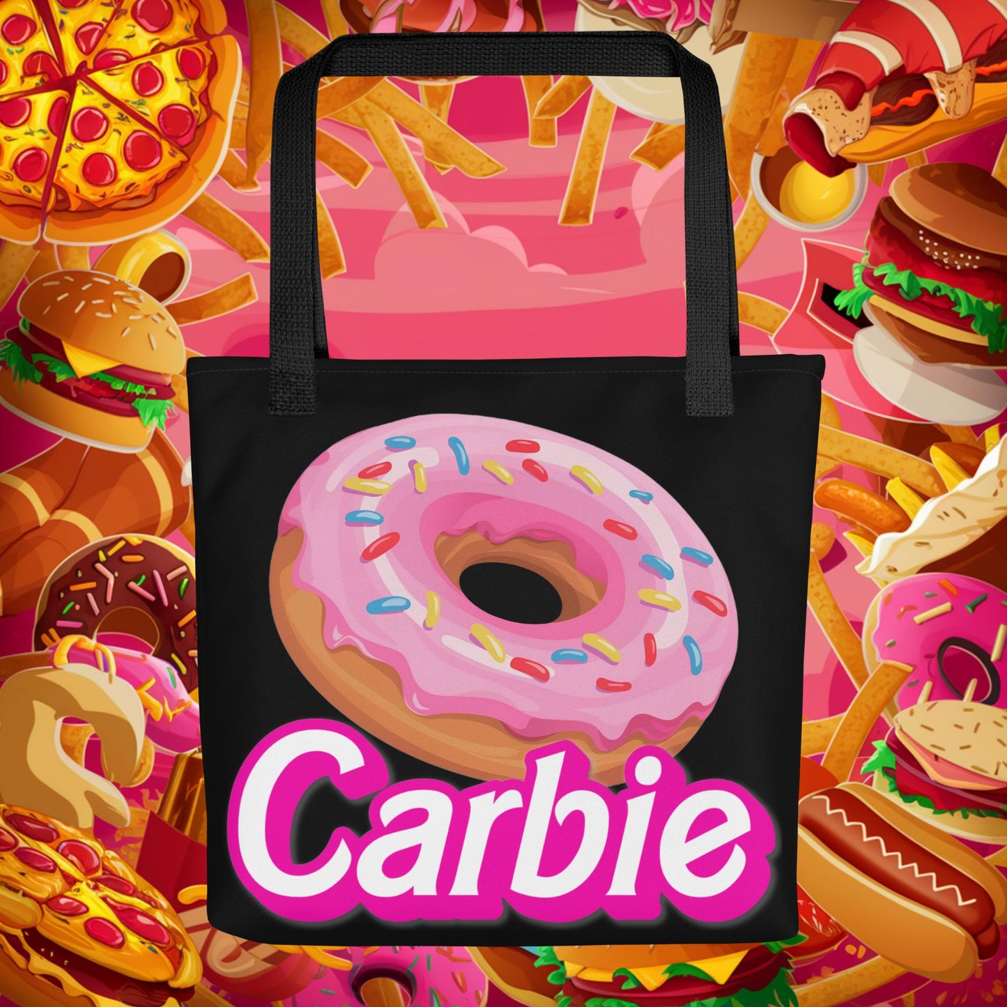 Carbie Barbie I Love Carbs I Love Donuts Tote bag Default Title Bags Barbie Carbie Donuts Fast Food Ken Movies Next Cult Brand