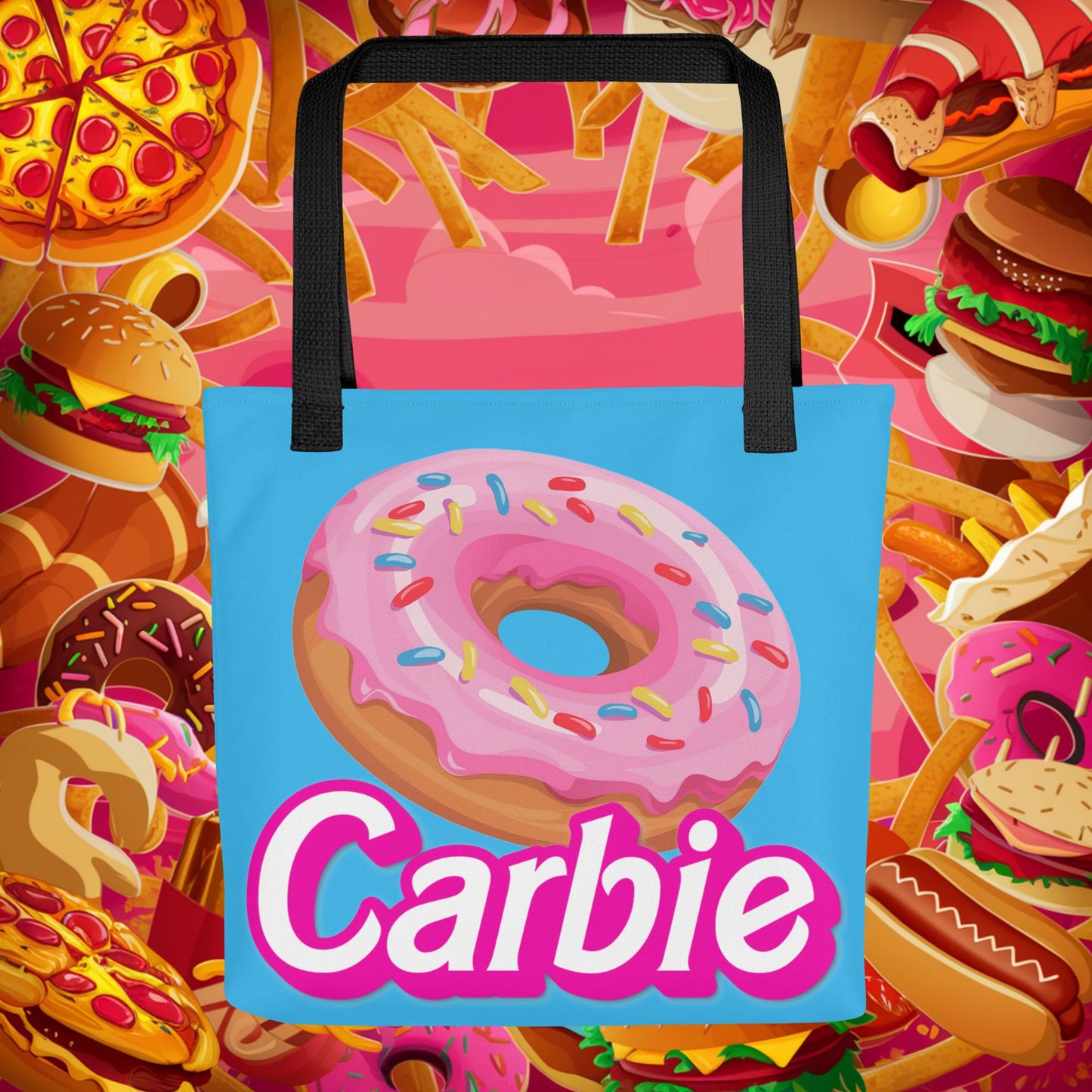 Carbie Barbie I Love Carbs I Love Donuts Tote bag Default Title Bags Barbie Carbie Donuts Fast Food Ken Movies Next Cult Brand