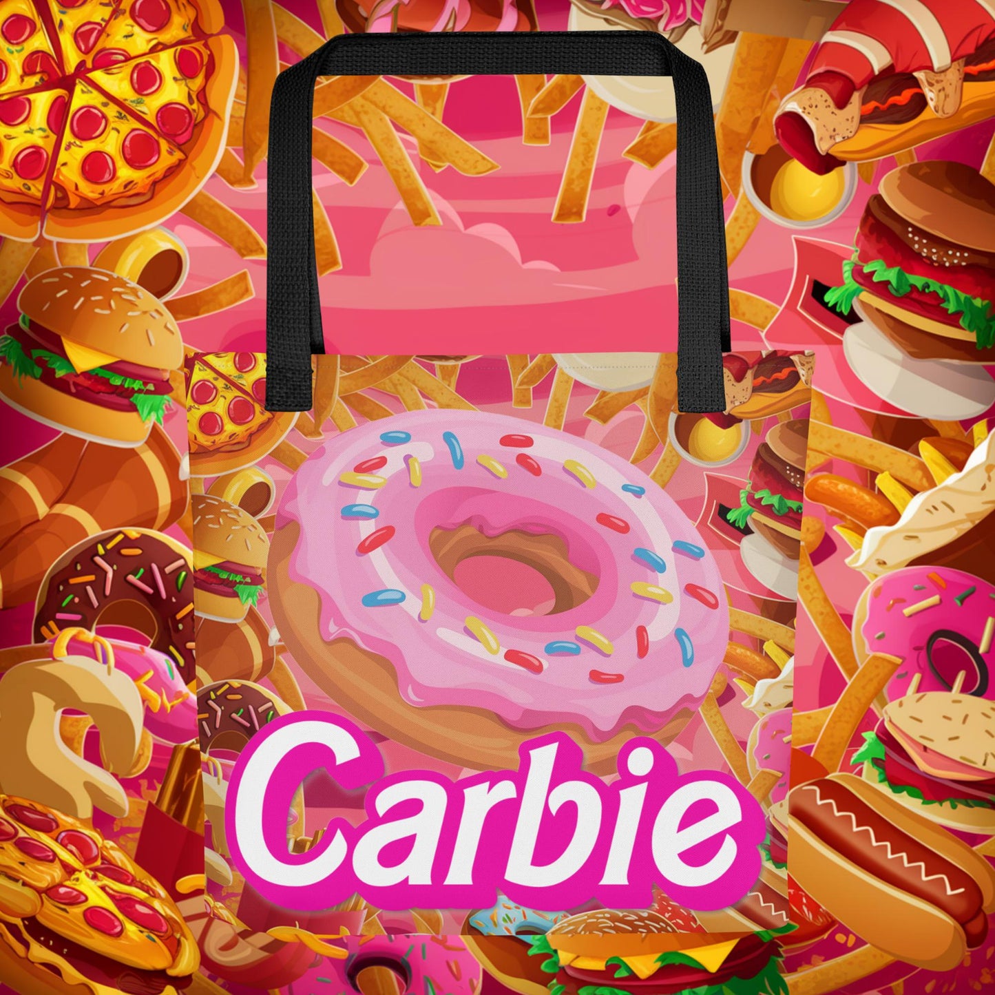 Carbie Barbie I Love Carbs I Love Donuts Tote bag Default Title Bags Barbie Carbie Donuts Fast Food Ken Movies Next Cult Brand