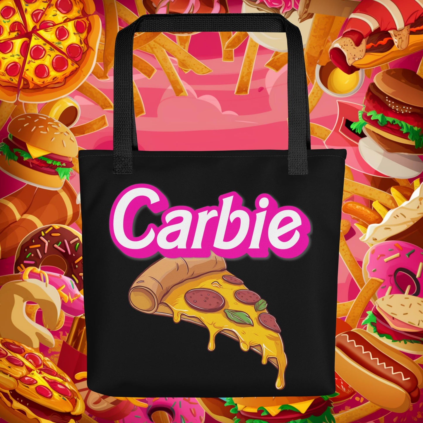 Carbie Barbie I Love Carbs I Love Pizza Tote bag Default Title Bags Barbie Carbie Fast Food Ken Movies Pizza Next Cult Brand