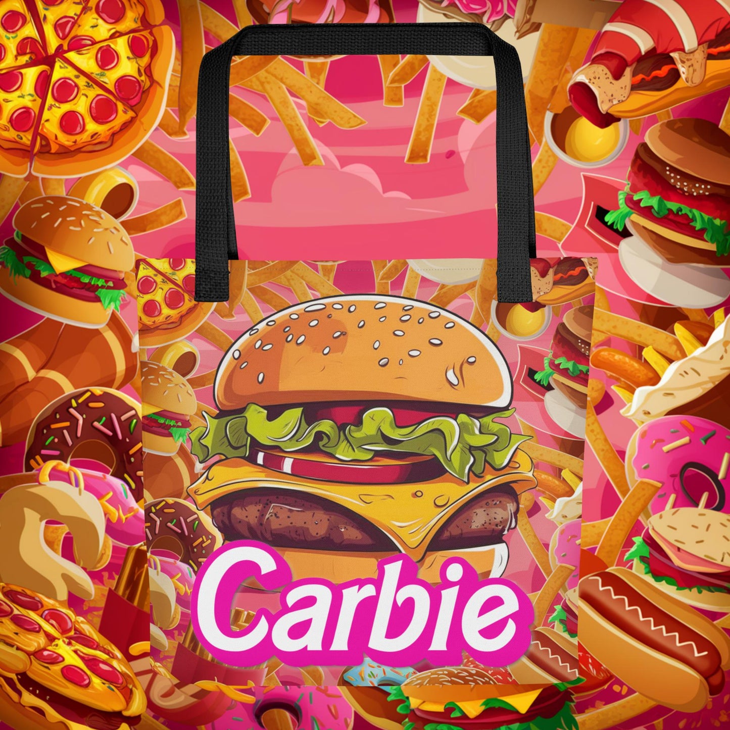 Carbie Barbie Cheeseburger Tote bag Default Title Bags Barbie Burgers Carbie Fast Food Movies Next Cult Brand