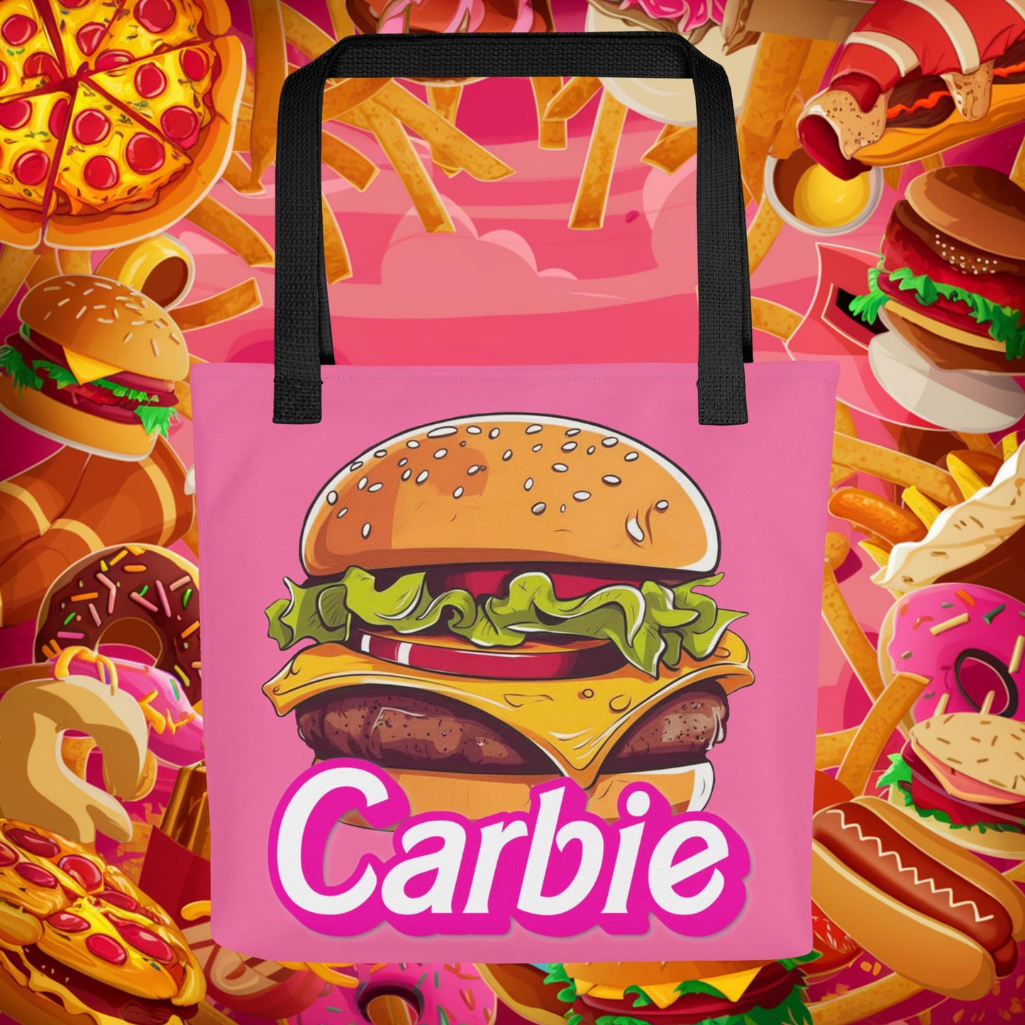 Carbie Barbie Cheeseburger Tote bag Default Title Bags Barbie Burgers Carbie Fast Food Movies Next Cult Brand