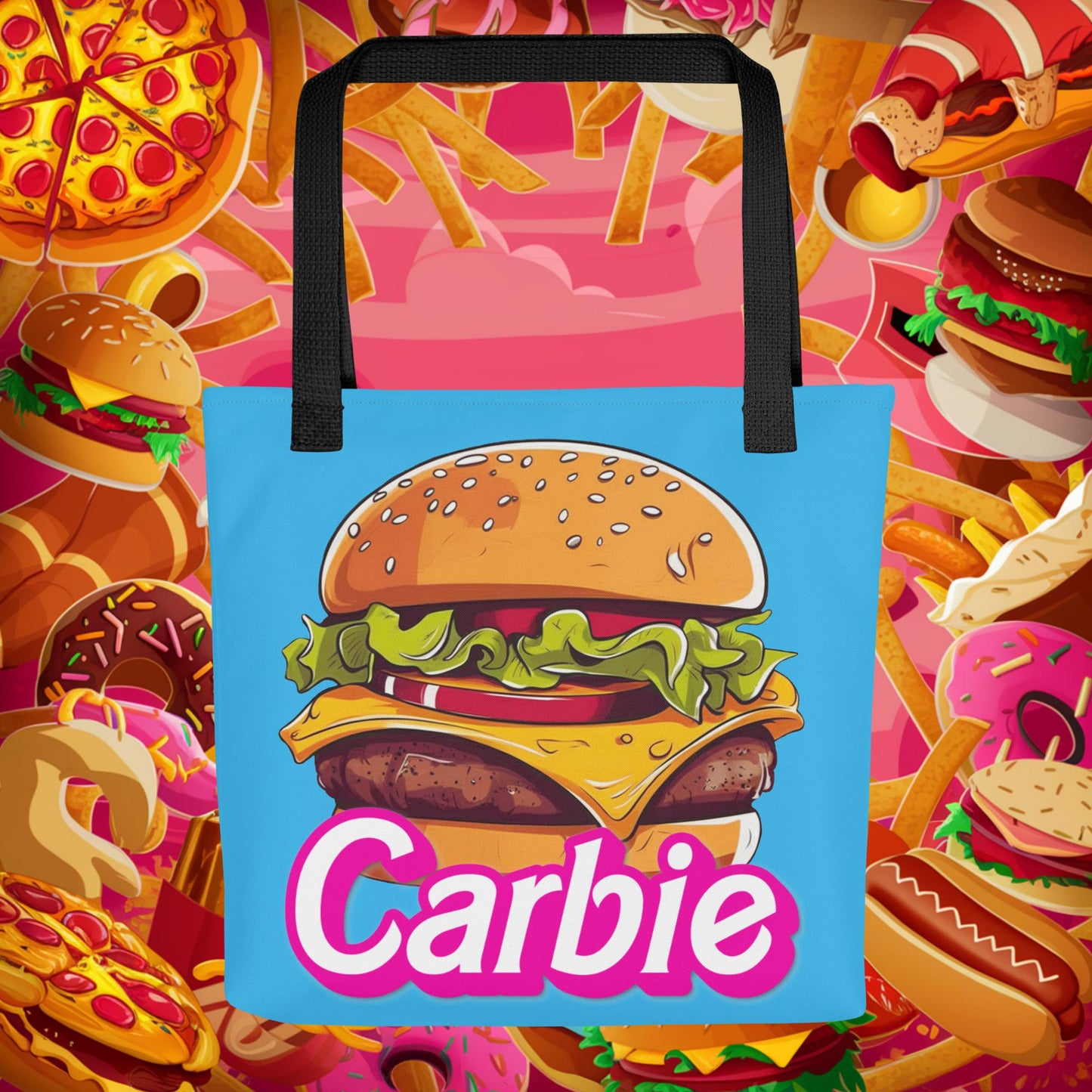 Carbie Barbie Cheeseburger Tote bag Default Title Bags Barbie Burgers Carbie Fast Food Movies Next Cult Brand