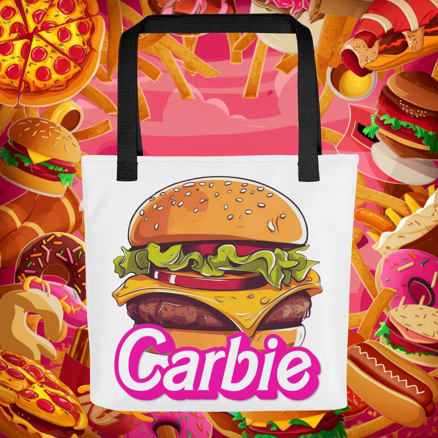 Carbie Barbie Cheeseburger Tote bag Default Title Bags Barbie Burgers Carbie Fast Food Movies Next Cult Brand