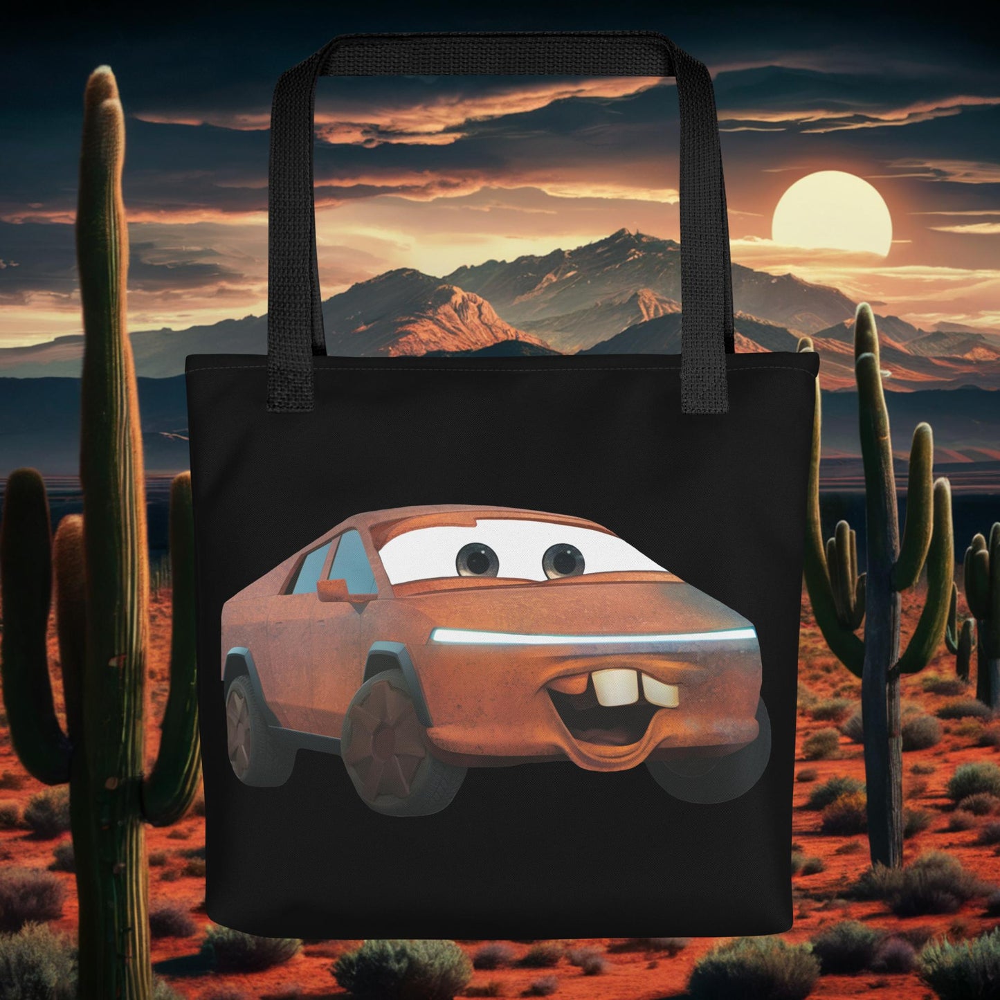 Rusty Tesla Cybertruck Elon Musk Cars Movie Tow Mater Tote bag Default Title Bags Cars Movie Celebrities Cybertruck Elon Musk Movies Tesla Next Cult Brand