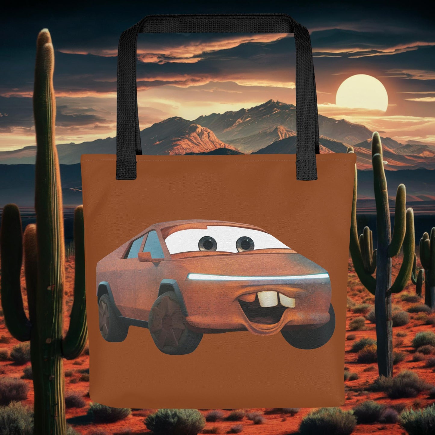 Rusty Tesla Cybertruck Elon Musk Cars Movie Tow Mater Tote bag Default Title Bags Cars Movie Celebrities Cybertruck Elon Musk Movies Tesla Next Cult Brand