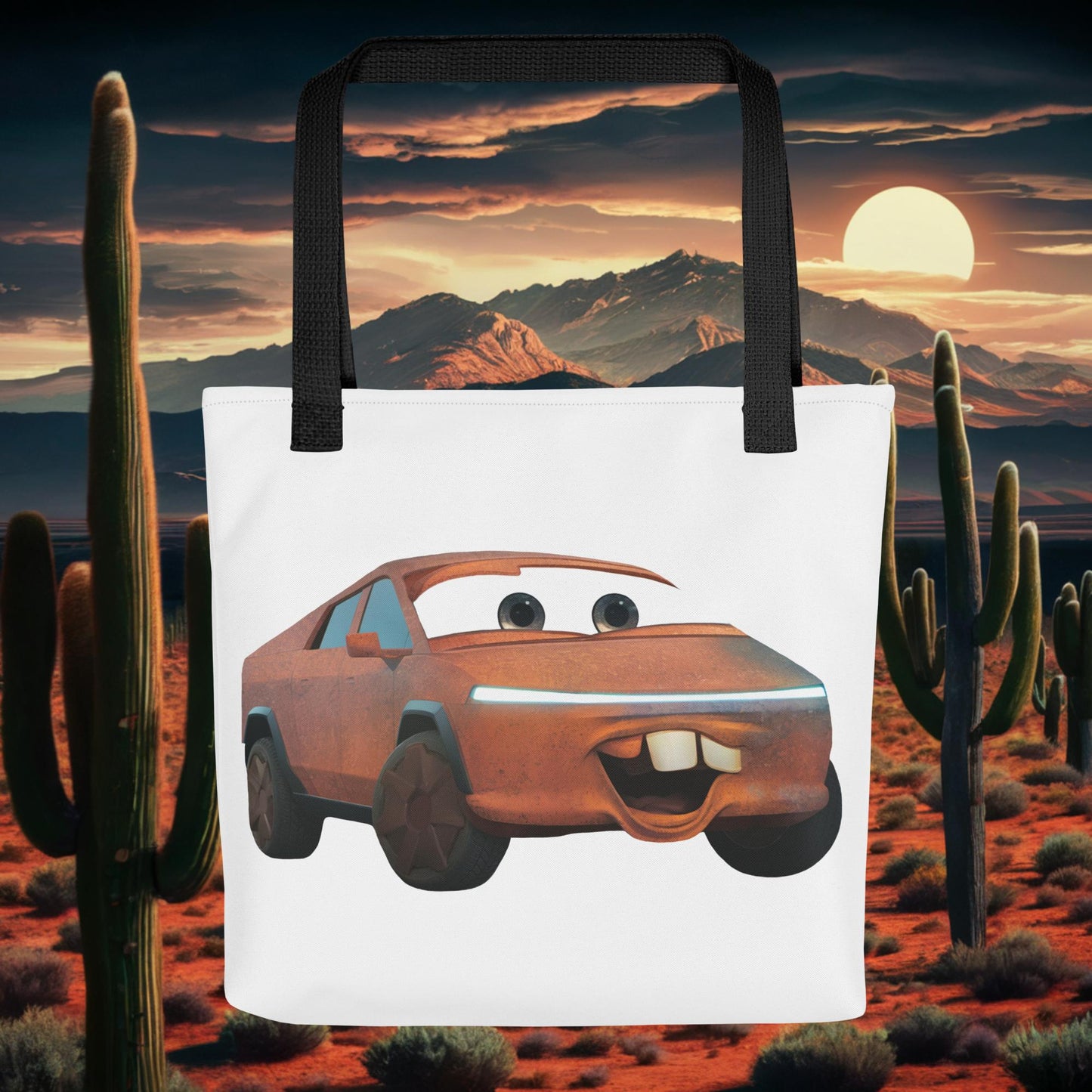 Rusty Tesla Cybertruck Elon Musk Cars Movie Tow Mater Tote bag Default Title Bags Cars Movie Celebrities Cybertruck Elon Musk Movies Tesla Next Cult Brand