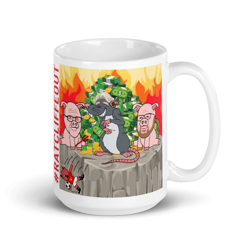 Manchester United Ratcliffe Out, Glazers Out White Glossy Mug/Cup Mugs Football GlazersOut Manchester United RatcliffeOut Next Cult Brand