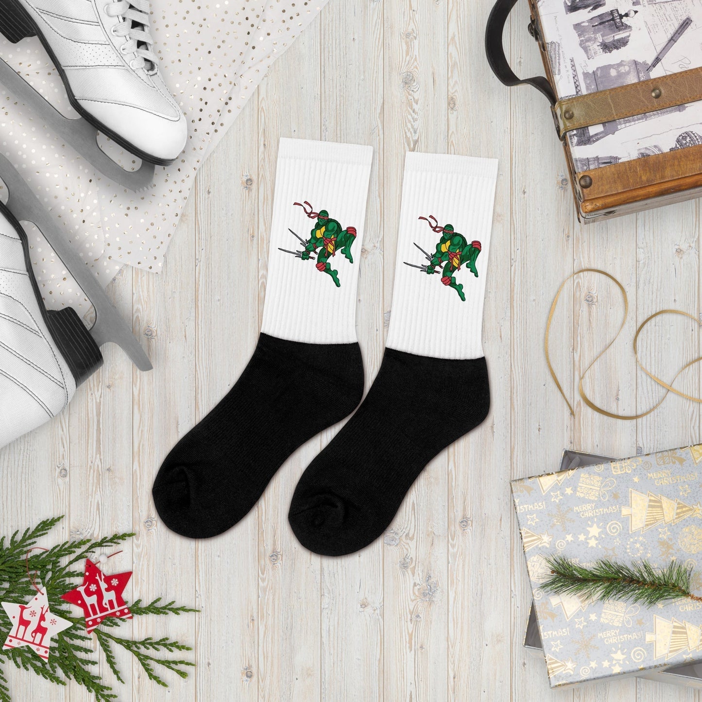 Kylian Mbappe Red Ninja Turtle Raphael Socks XL Socks Football Kylian Mbappe Ninja Turtles PSG Real Madrid Next Cult Brand