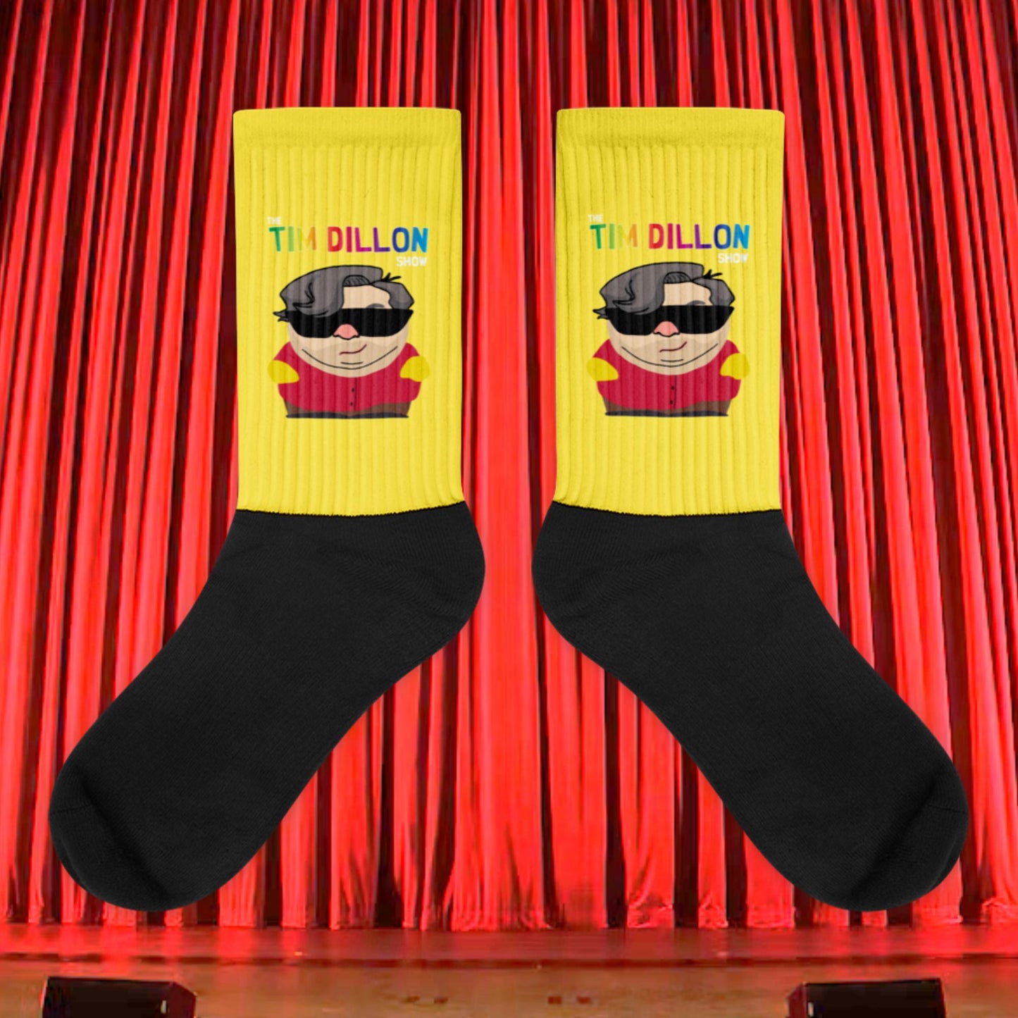 Tim Dillon Cartman, Southpark, The Tim Dillon Show, Tim Dillon Podcast, Tim Dillon Merch, Tim Dillon Socks XL Socks Podcasts Stand-up Comedy Tim Dillon Next Cult Brand
