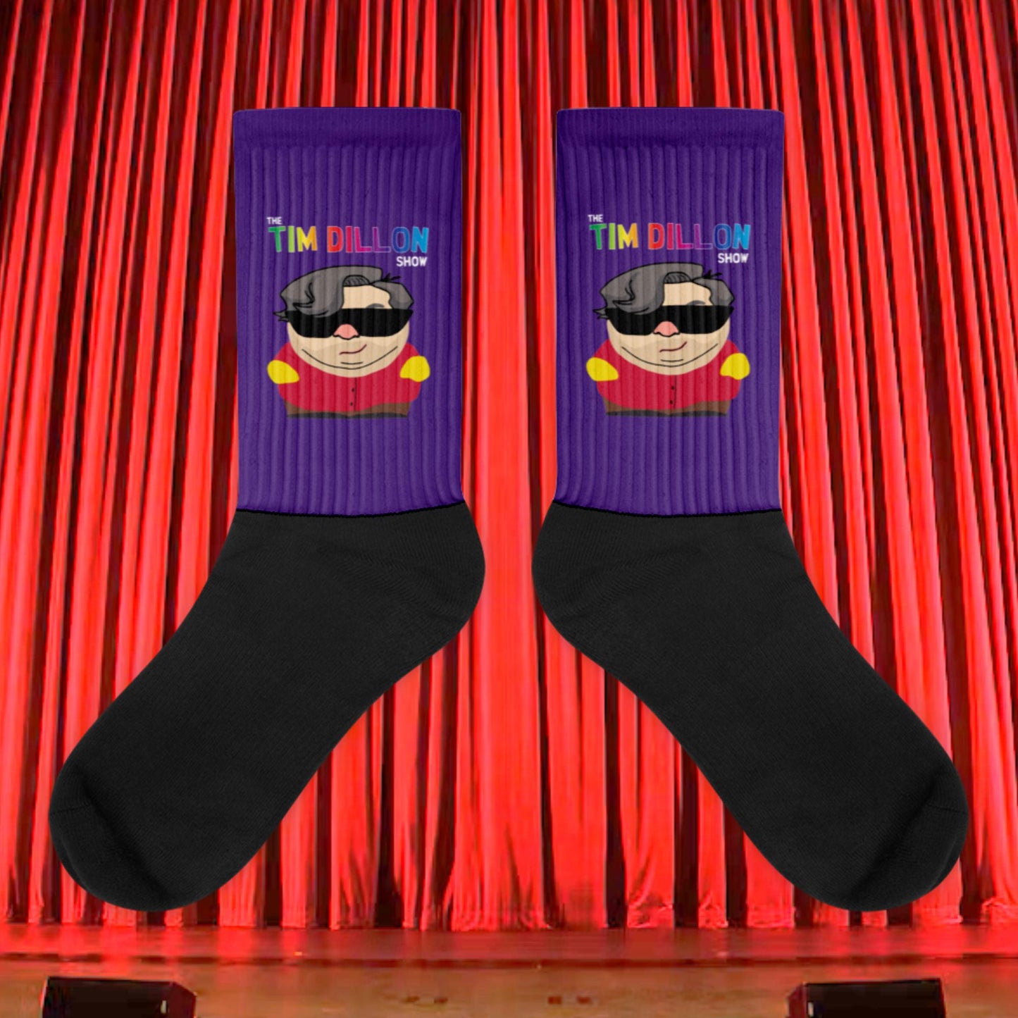 Tim Dillon Cartman, Southpark, The Tim Dillon Show, Tim Dillon Podcast, Tim Dillon Merch, Tim Dillon Socks XL Socks Podcasts Stand-up Comedy Tim Dillon Next Cult Brand