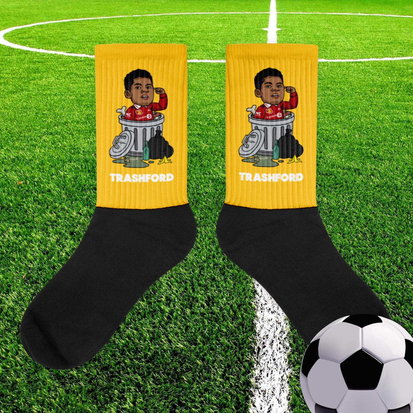 Trashford Marcus Rashford Manchester United Gift Man United Gift Marcus Rashford Socks XL Socks Football Manchester United Marcus Rashford Next Cult Brand