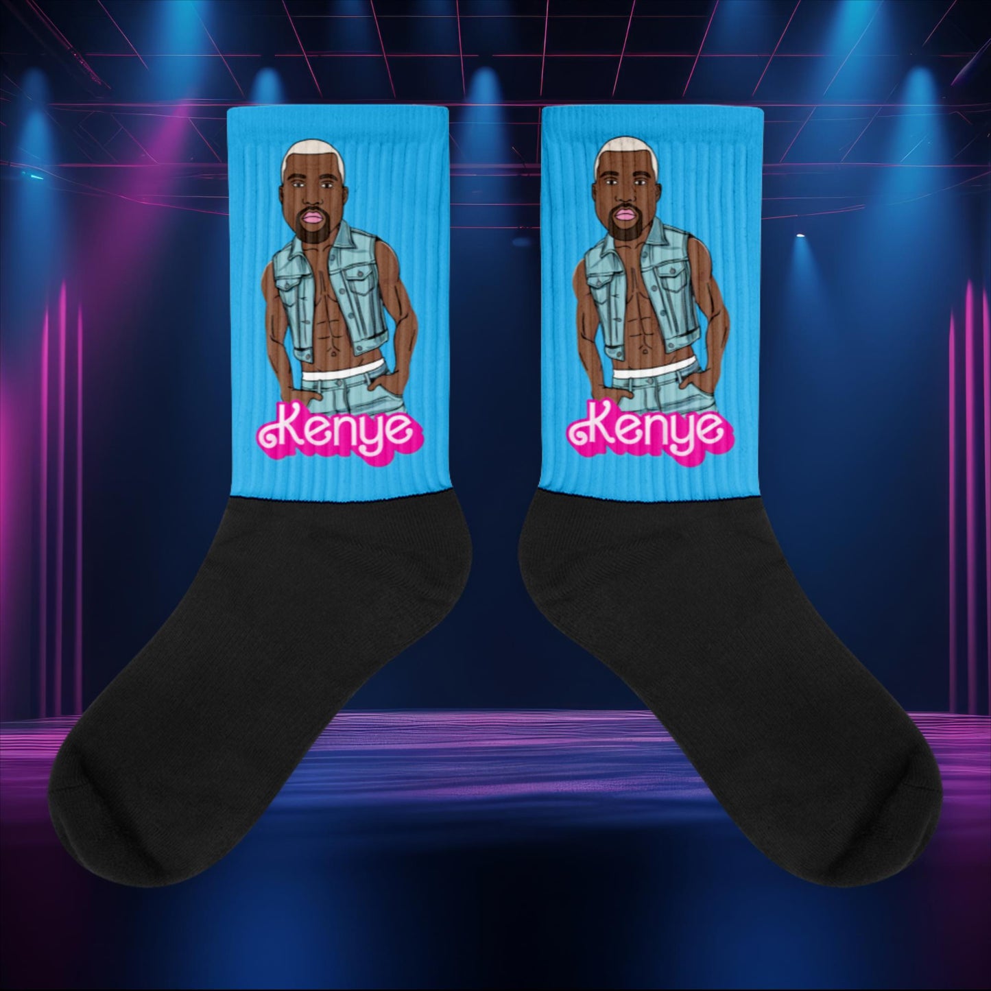 Kenye Barbie Ken Ryan Gosling Kanye West Socks XL Socks Barbie Kanye West Ken Movies Music Next Cult Brand