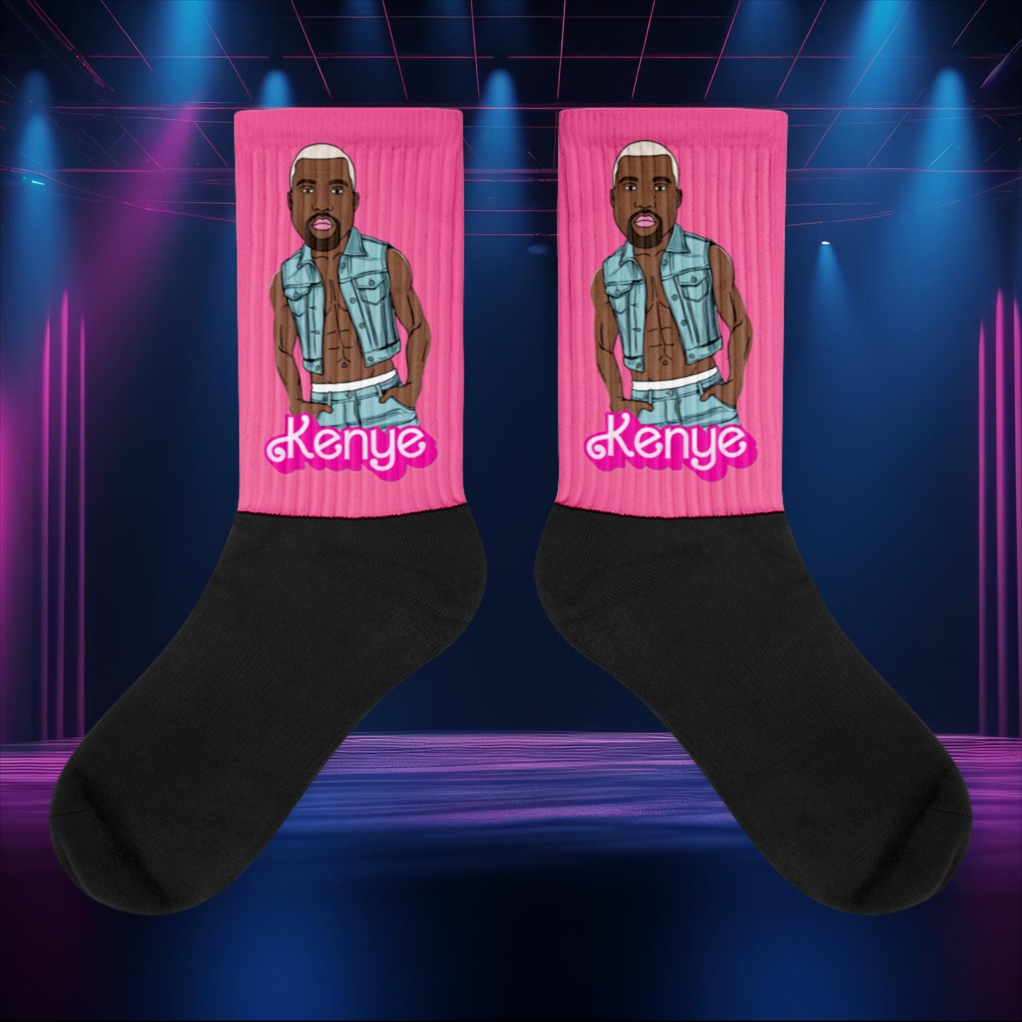Kenye Barbie Ken Ryan Gosling Kanye West Socks XL Socks Barbie Kanye West Ken Movies Music Next Cult Brand