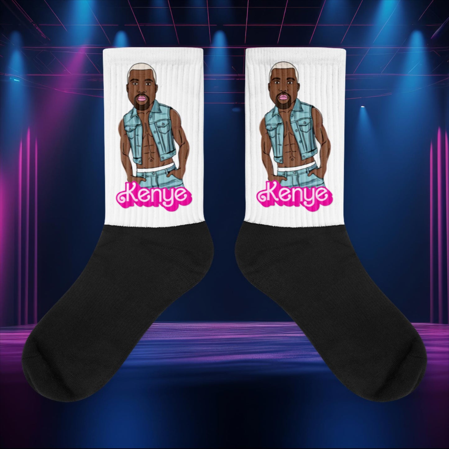 Kenye Barbie Ken Ryan Gosling Kanye West Socks XL Socks Barbie Kanye West Ken Movies Music Next Cult Brand