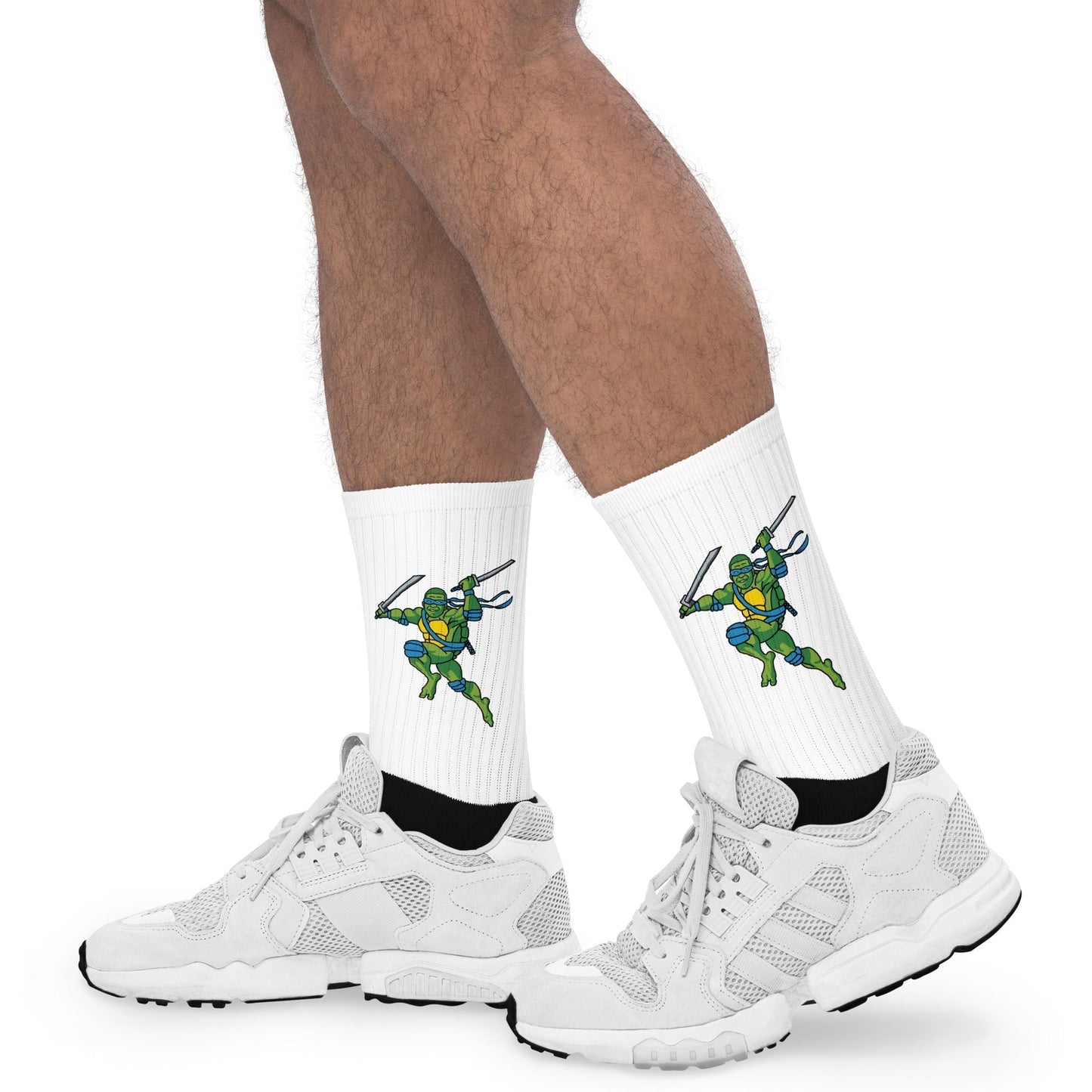 Kylian Mbappe Blue Ninja Turtle Leonardo Socks Socks Football Kylian Mbappe Ninja Turtles PSG Real Madrid Next Cult Brand