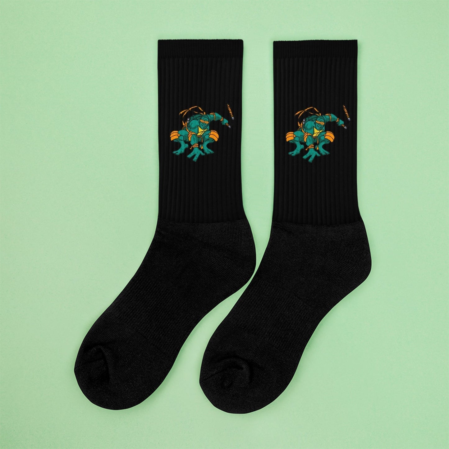 Kylian Mbappe Orange Ninja Turtle Michelangelo Socks XL Socks Football Kylian Mbappe Ninja Turtles PSG Real Madrid Next Cult Brand