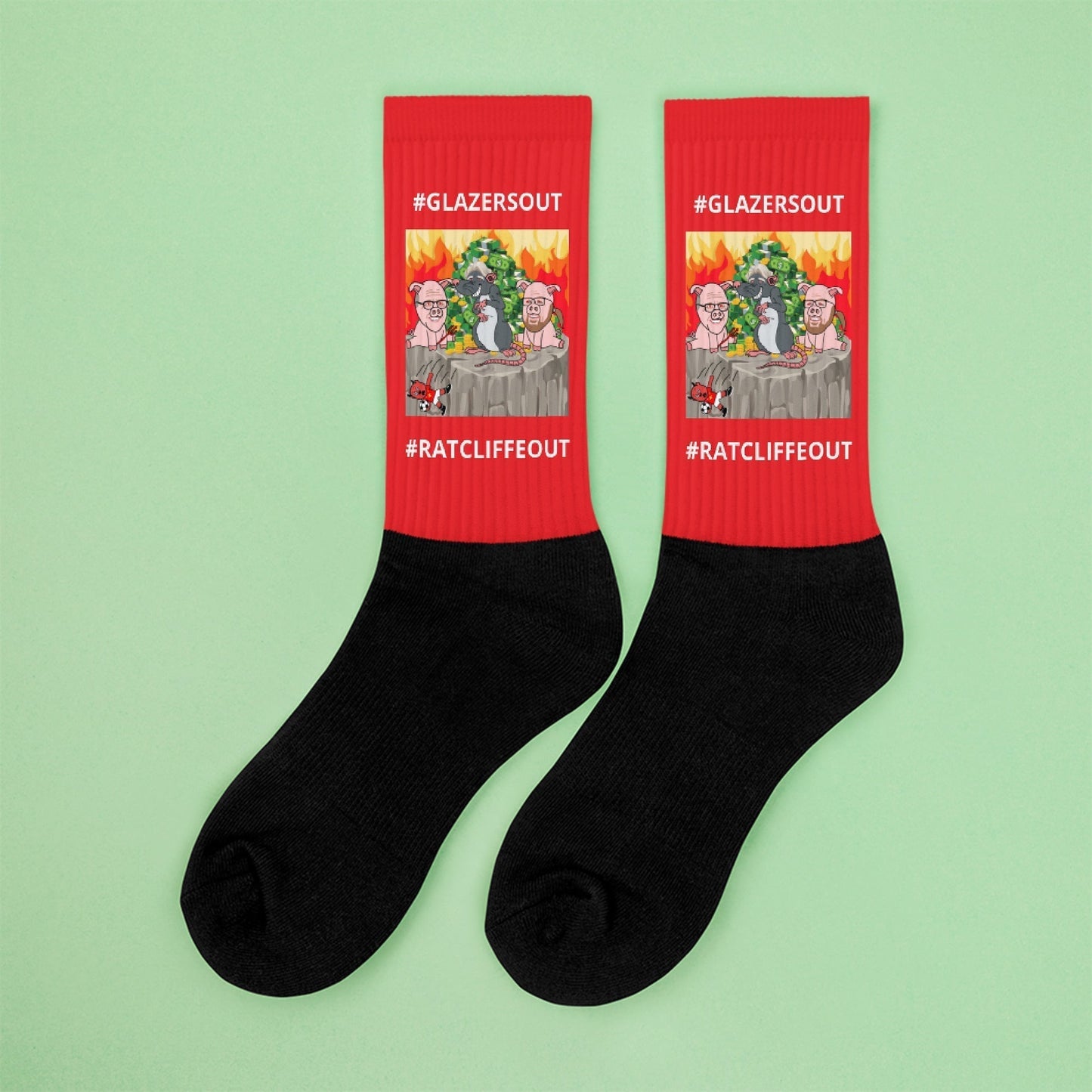 Manchester United Ratcliffe Out, Glazers Out Socks XL Socks Football GlazersOut Manchester United RatcliffeOut Next Cult Brand