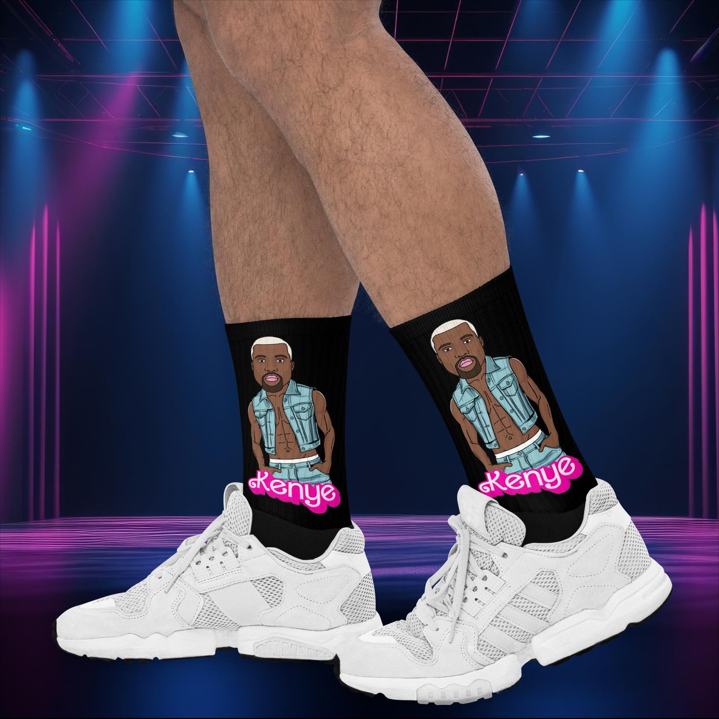 Kenye Barbie Ken Ryan Gosling Kanye West Socks XL Socks Barbie Kanye West Ken Movies Music Next Cult Brand