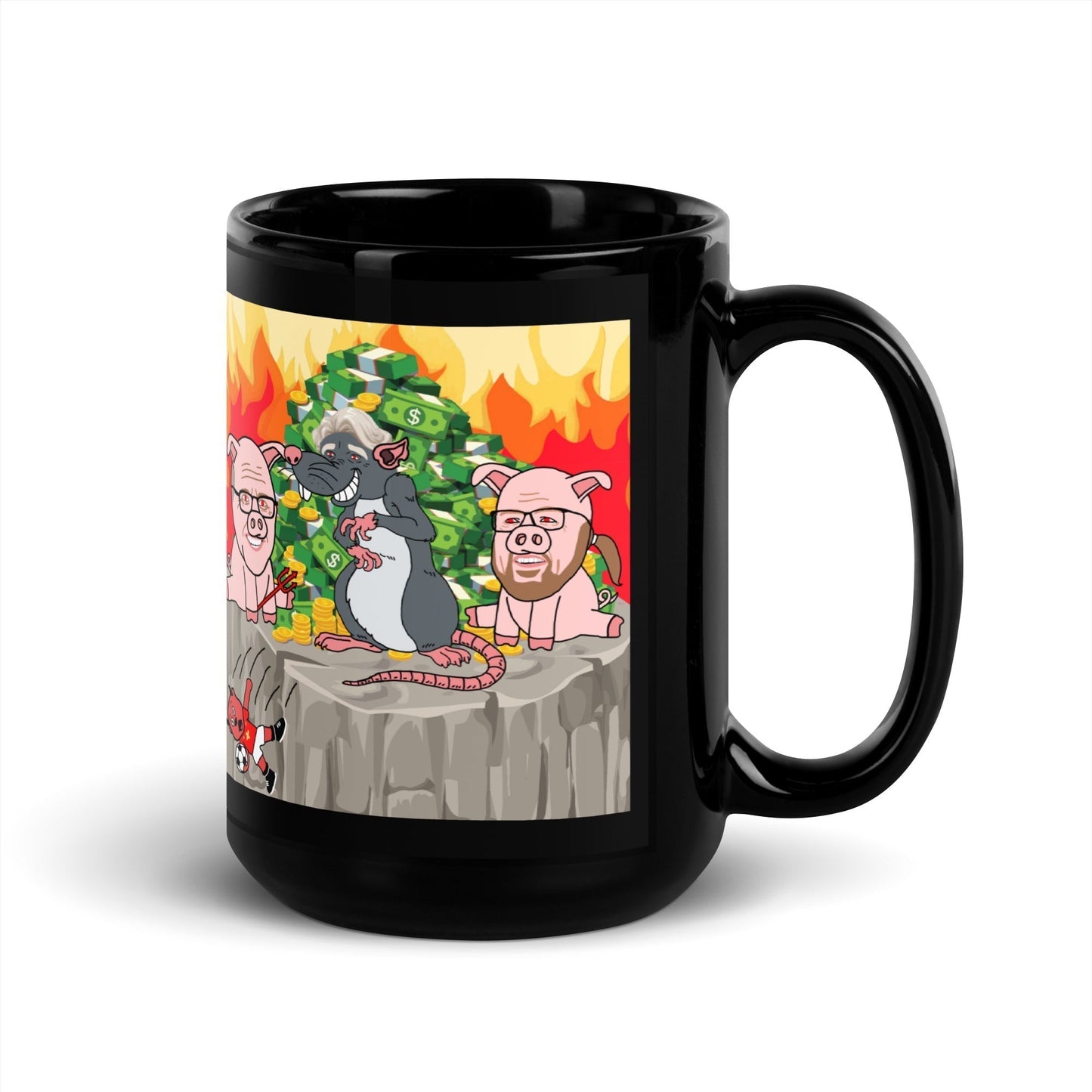 Manchester United Ratcliffe Out, Glazers Out Black Glossy Mug/ Cup Mugs Football GlazersOut Manchester United RatcliffeOut Next Cult Brand