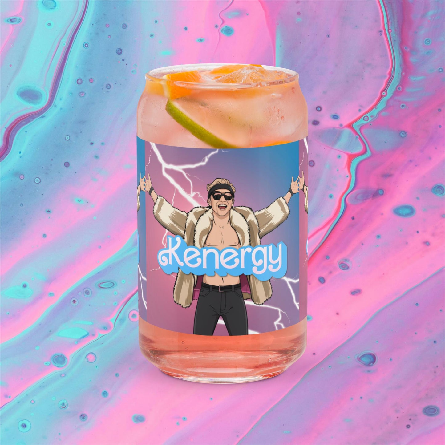 Kenergy Barbie Ryan Gosling Ken Can-shaped glass Default Title Glasses Barbie Celebrities Ken Kenergy Movies Ryan Gosling Next Cult Brand