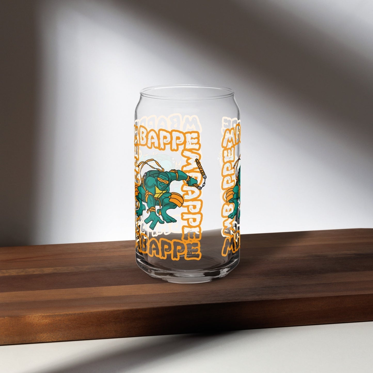 Kylian Mbappe Orange Ninja Turtle Michelangelo Can-shaped glass Glasses Football Kylian Mbappe Ninja Turtles PSG Real Madrid Next Cult Brand