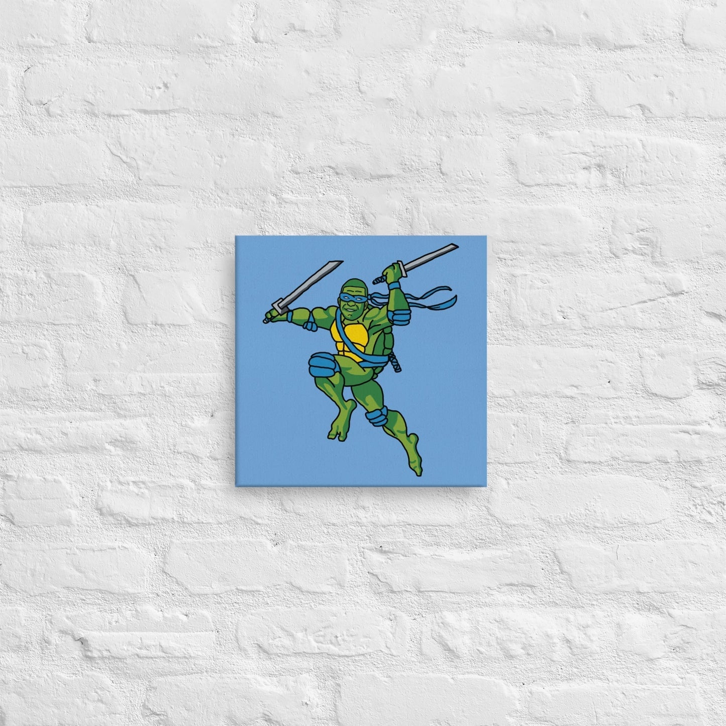 Kylian Mbappe Blue Ninja Turtle Leonardo Canvas 12″×12″ Canvas Football Kylian Mbappe Ninja Turtles PSG Real Madrid Next Cult Brand