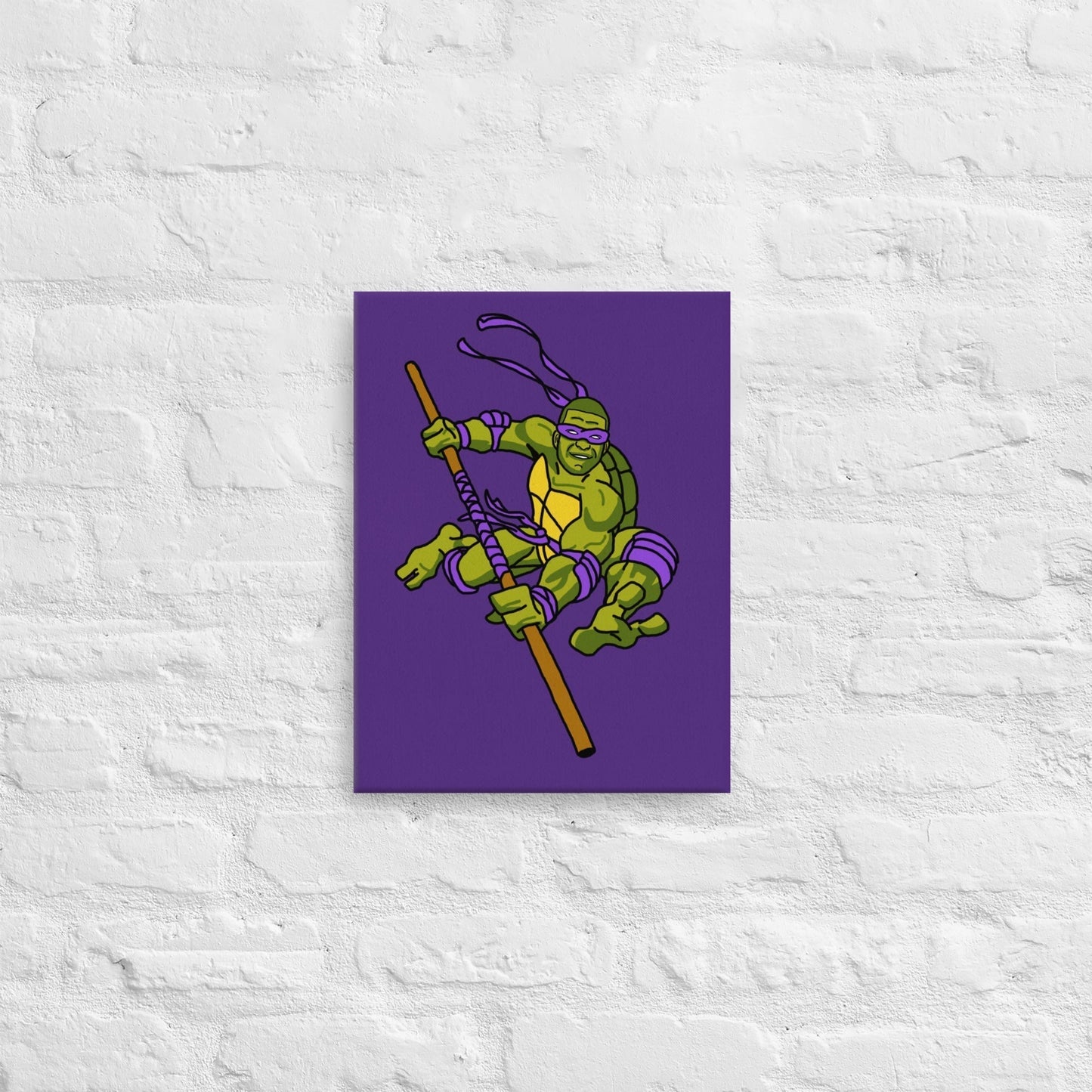 Kylian Mbappe Purple Ninja Turtle Donatello Canvas 12″×16″ Canvas Football Kylian Mbappe Ninja Turtles PSG Real Madrid Next Cult Brand