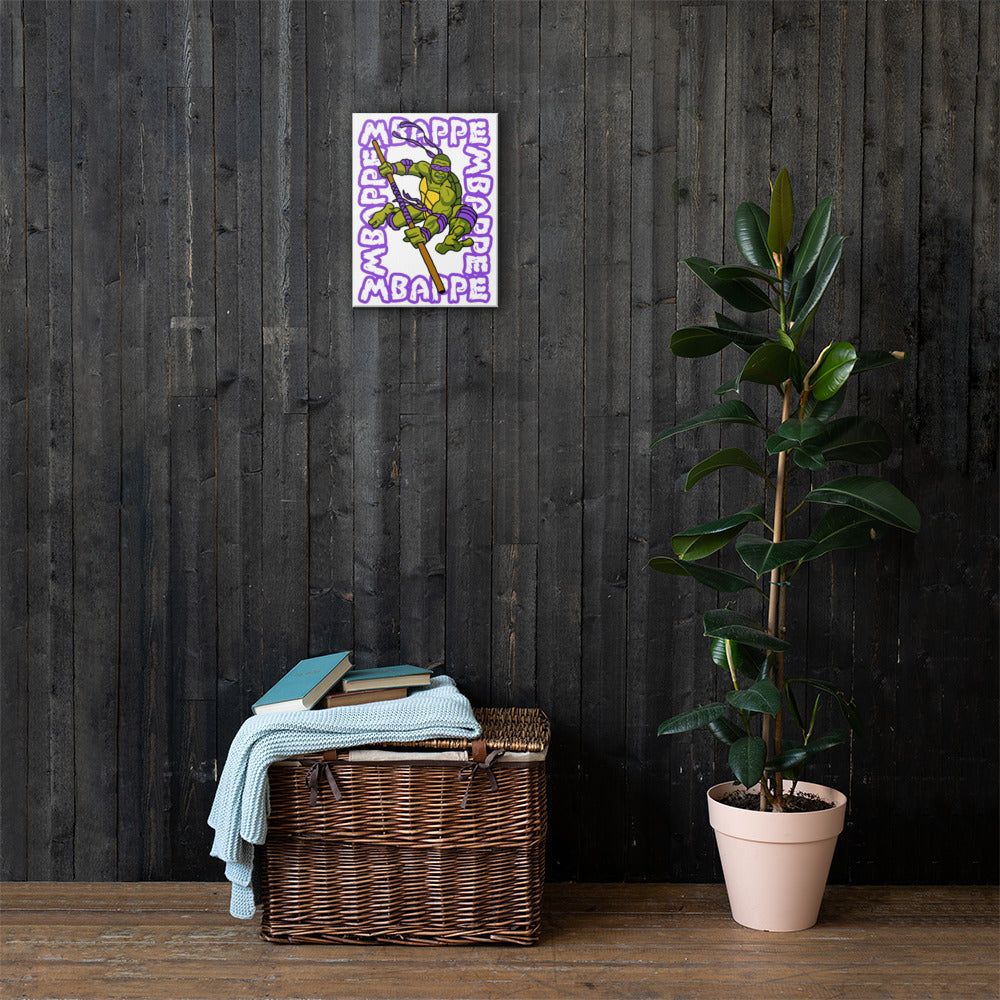 Kylian Mbappe Purple Ninja Turtle Donatello Canvas 12″×16″ Canvas Football Kylian Mbappe Ninja Turtles PSG Real Madrid Next Cult Brand
