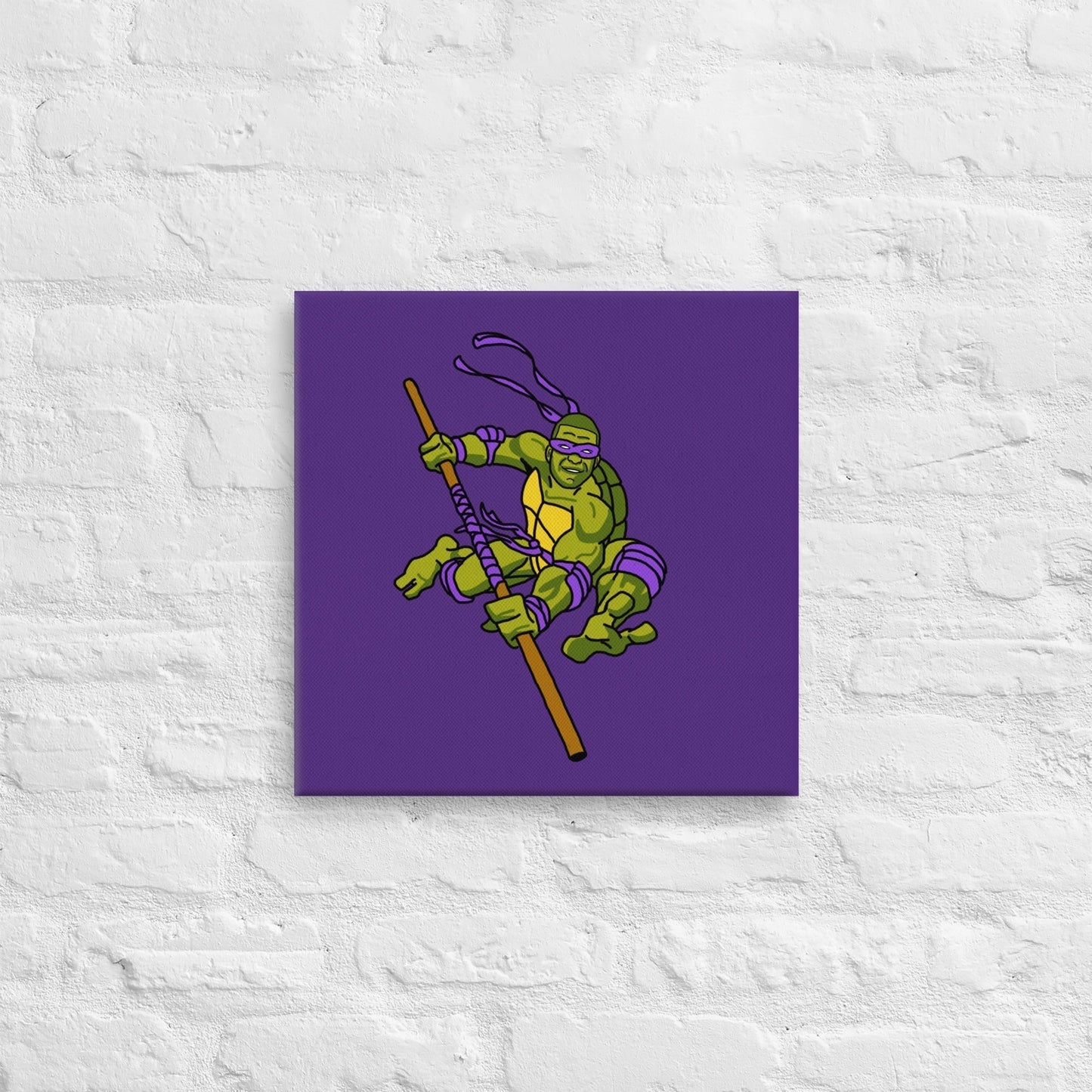 Kylian Mbappe Purple Ninja Turtle Donatello Canvas 16″×16″ Canvas Football Kylian Mbappe Ninja Turtles PSG Real Madrid Next Cult Brand