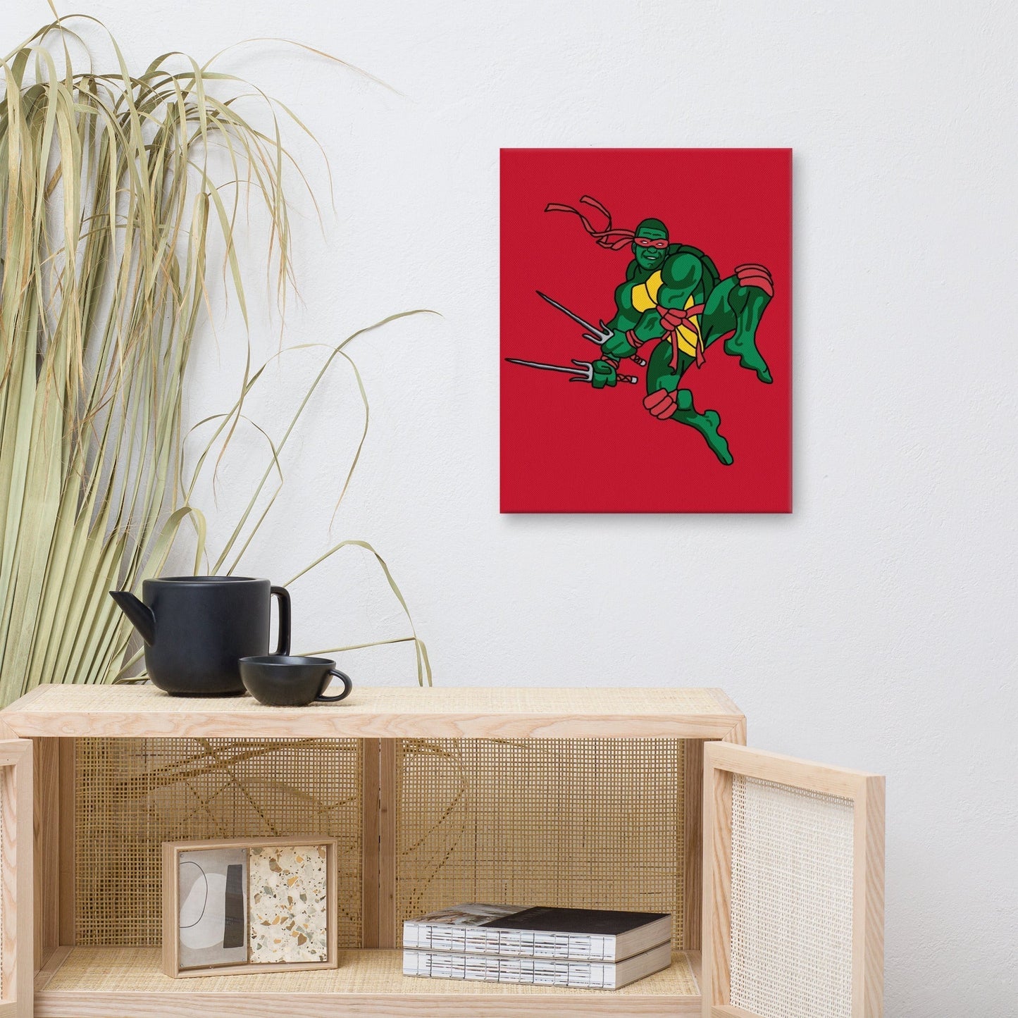 Kylian Mbappe Red Ninja Turtle Raphael Canvas 16″×20″ Canvas Football Kylian Mbappe Ninja Turtles PSG Real Madrid Next Cult Brand