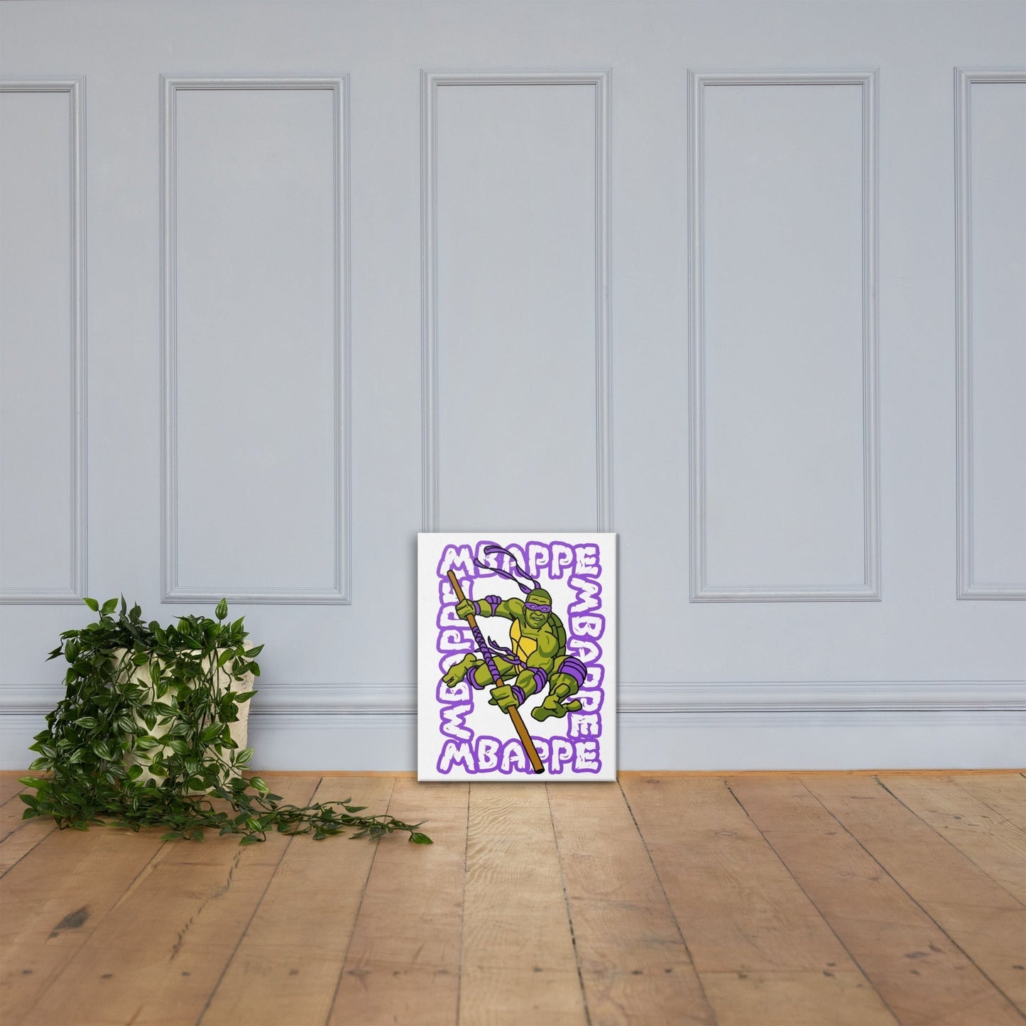 Kylian Mbappe Purple Ninja Turtle Donatello Canvas Canvas Football Kylian Mbappe Ninja Turtles PSG Real Madrid Next Cult Brand