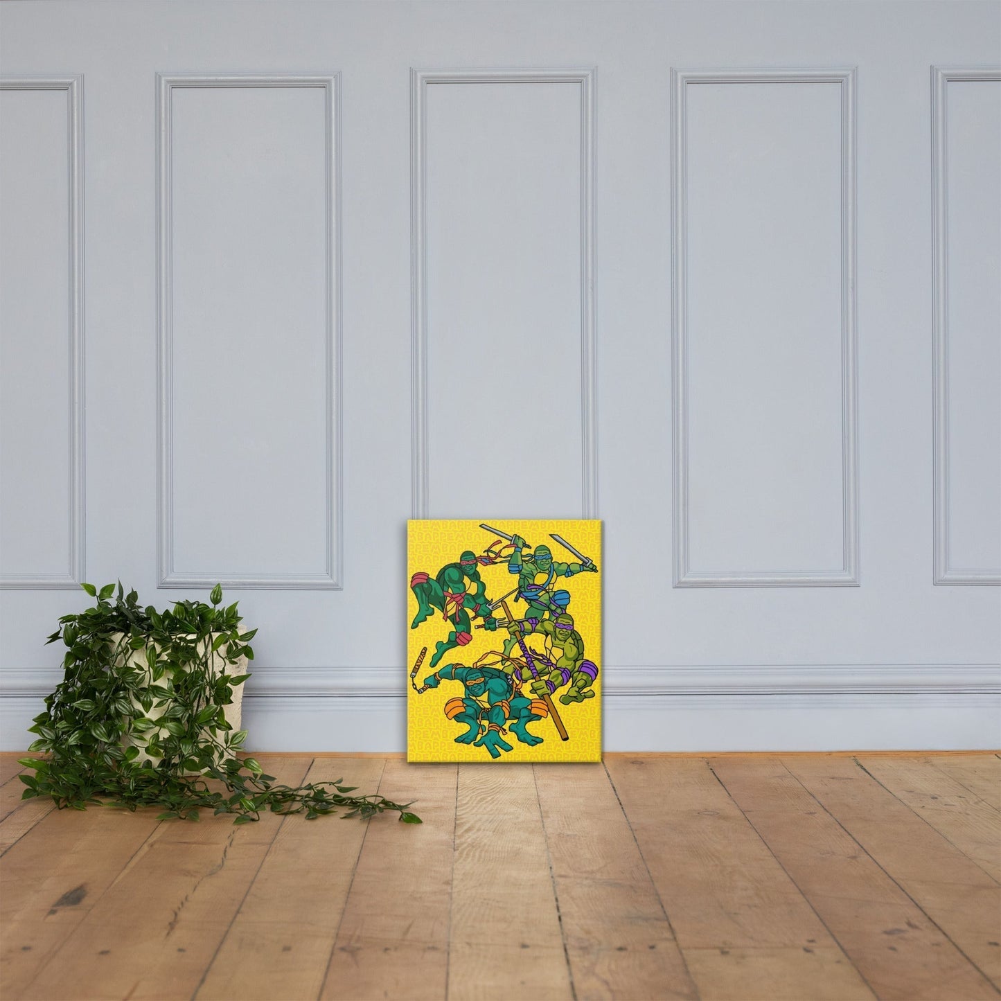 Kylian Mbappe Ninja Turtles funny football/ soccer meme Canvas yellow Canvas Football Kylian Mbappe Ninja Turtles PSG Real Madrid Next Cult Brand