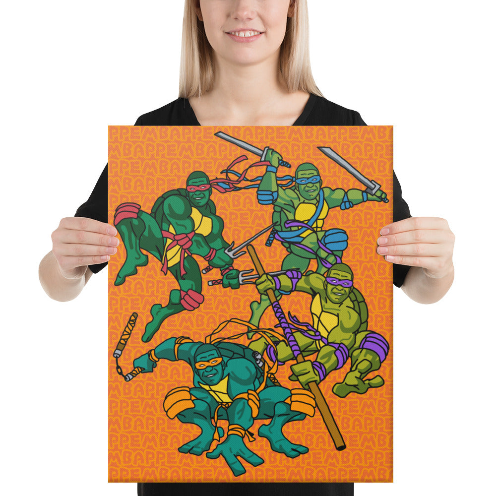 Kylian Mbappe Ninja Turtles funny football/ soccer meme Canvas orange 16″×20″ Canvas Football Kylian Mbappe Ninja Turtles PSG Real Madrid Next Cult Brand