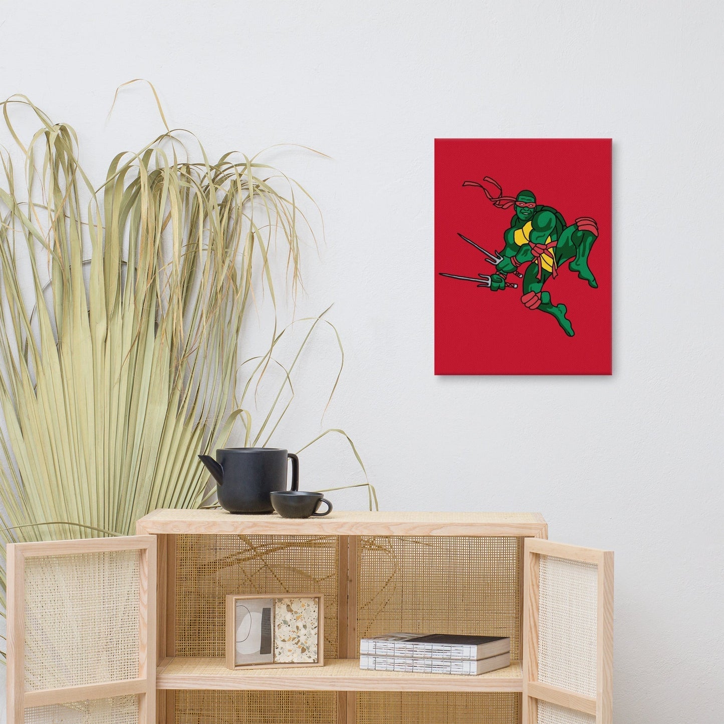 Kylian Mbappe Red Ninja Turtle Raphael Canvas 18″×24″ Canvas Football Kylian Mbappe Ninja Turtles PSG Real Madrid Next Cult Brand