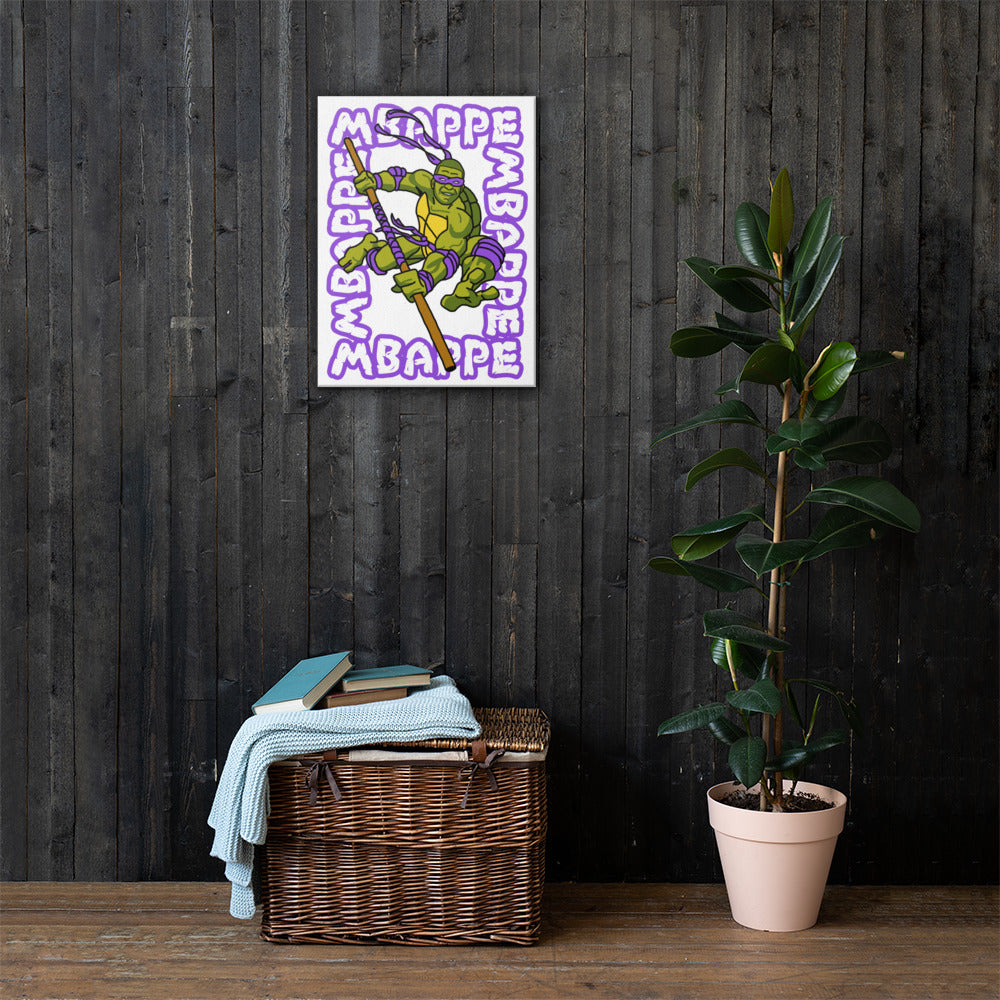 Kylian Mbappe Purple Ninja Turtle Donatello Canvas 18″×24″ Canvas Football Kylian Mbappe Ninja Turtles PSG Real Madrid Next Cult Brand