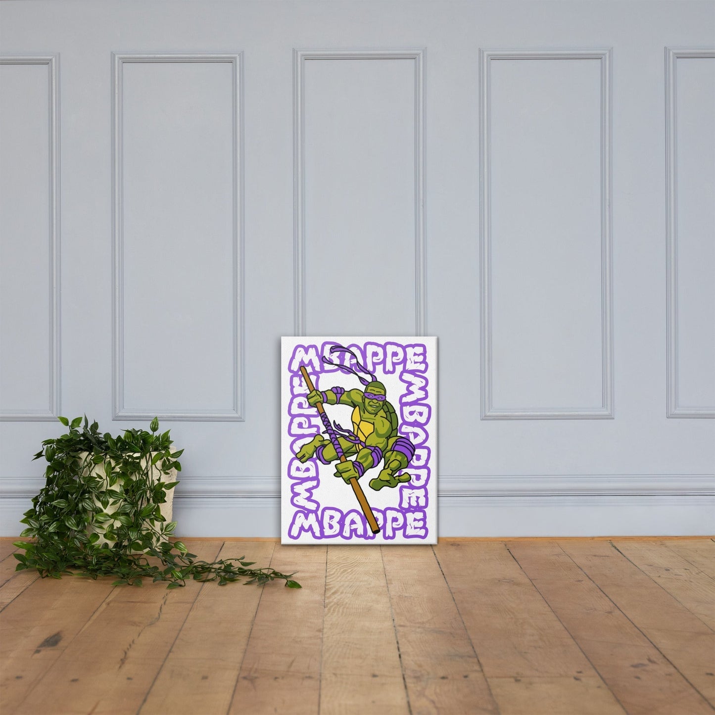 Kylian Mbappe Purple Ninja Turtle Donatello Canvas Canvas Football Kylian Mbappe Ninja Turtles PSG Real Madrid Next Cult Brand