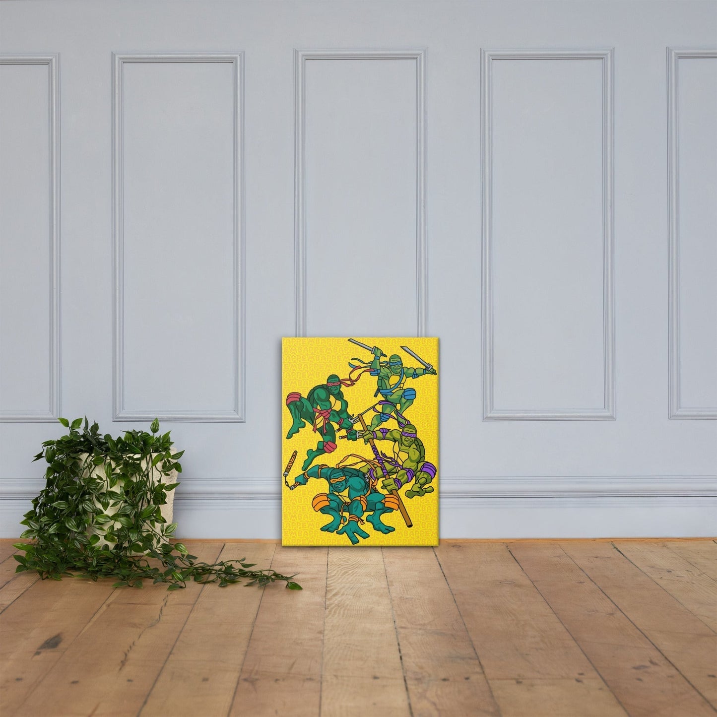 Kylian Mbappe Ninja Turtles funny football/ soccer meme Canvas yellow Canvas Football Kylian Mbappe Ninja Turtles PSG Real Madrid Next Cult Brand