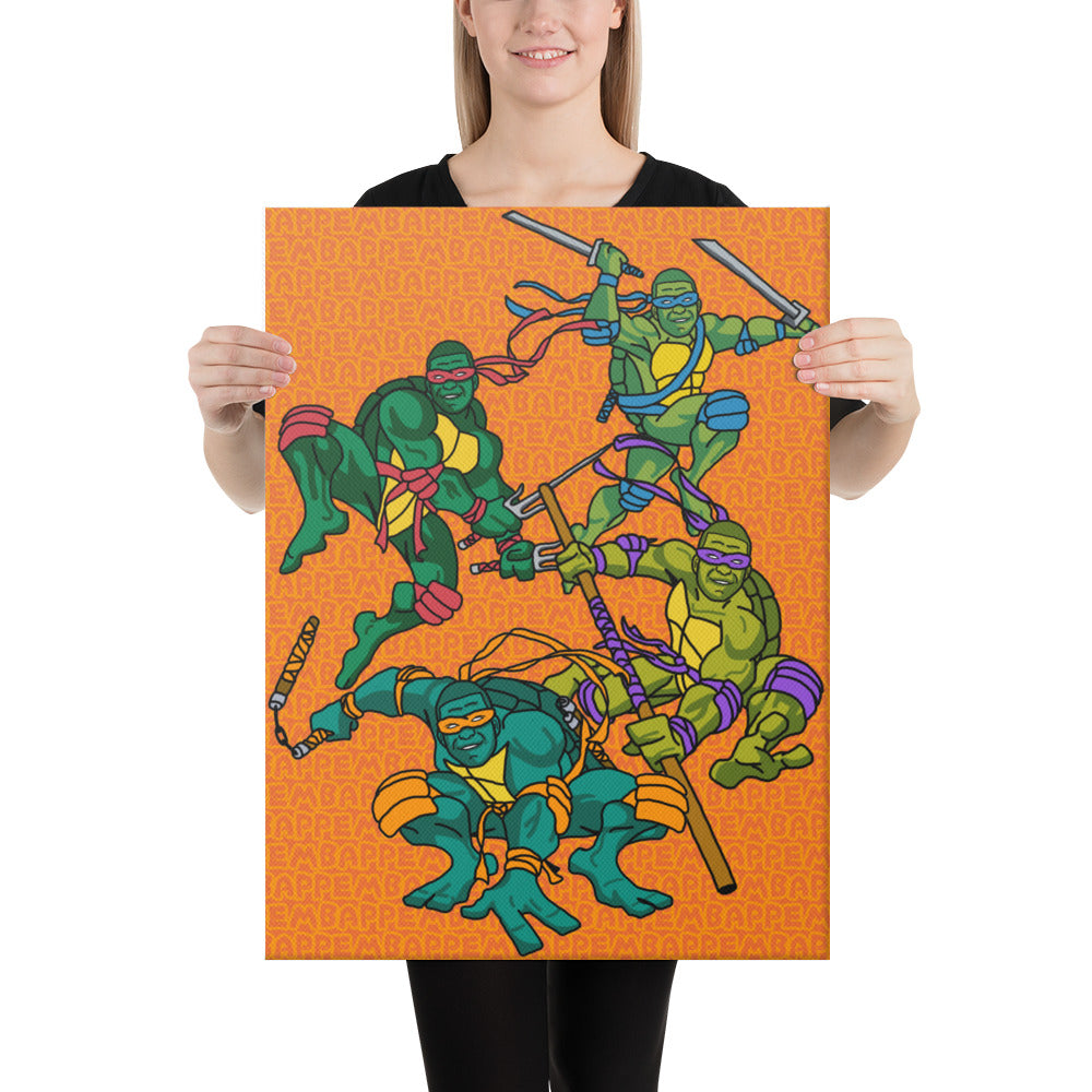 Kylian Mbappe Ninja Turtles funny football/ soccer meme Canvas orange 18″×24″ Canvas Football Kylian Mbappe Ninja Turtles PSG Real Madrid Next Cult Brand