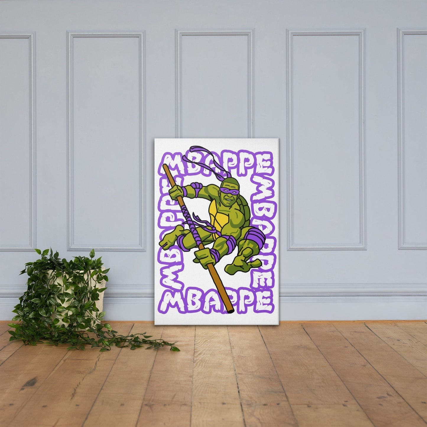 Kylian Mbappe Purple Ninja Turtle Donatello Canvas Canvas Football Kylian Mbappe Ninja Turtles PSG Real Madrid Next Cult Brand