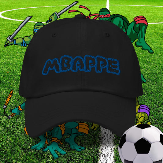 Kylian Mbappe Ninja Turtles Real Madrid Soccer Football Dad hat Black Hats Football Kylian Mbappe PSG Real Madrid Next Cult Brand