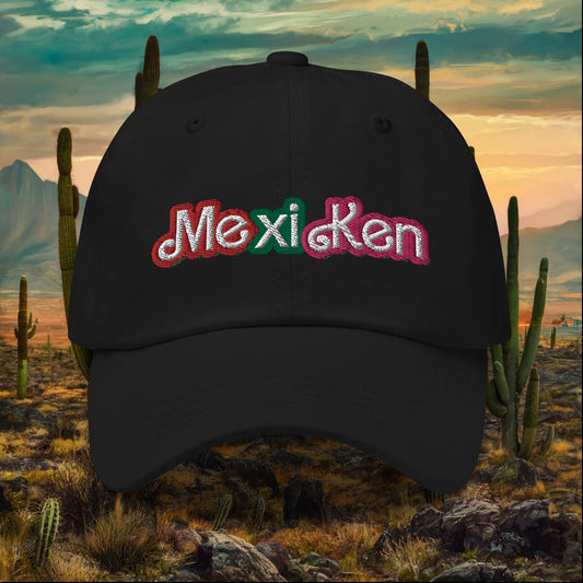 MexiKen Ken Barbie Mexico Mexican Mexicana Latino Latina Latinx Dad hat Black Hats Barbie Ken Mexico Movies Next Cult Brand