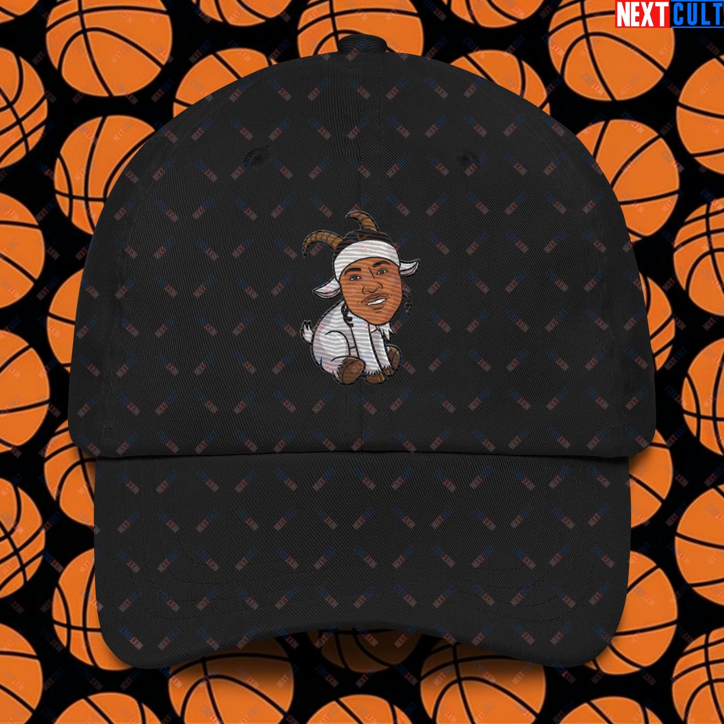 Carmelo Anthony G.O.A.T. Dad Hat - Funny Basketball Meme Cap - Greatest of All Time Carmelo Anthony Baseball Hat - Perfect Gift for Basketball Fans Dad hat Black Hats Basketball Carmelo Anthony Denver Nuggets G.O.A.T. NBA New York Knicks Next Cult Brand