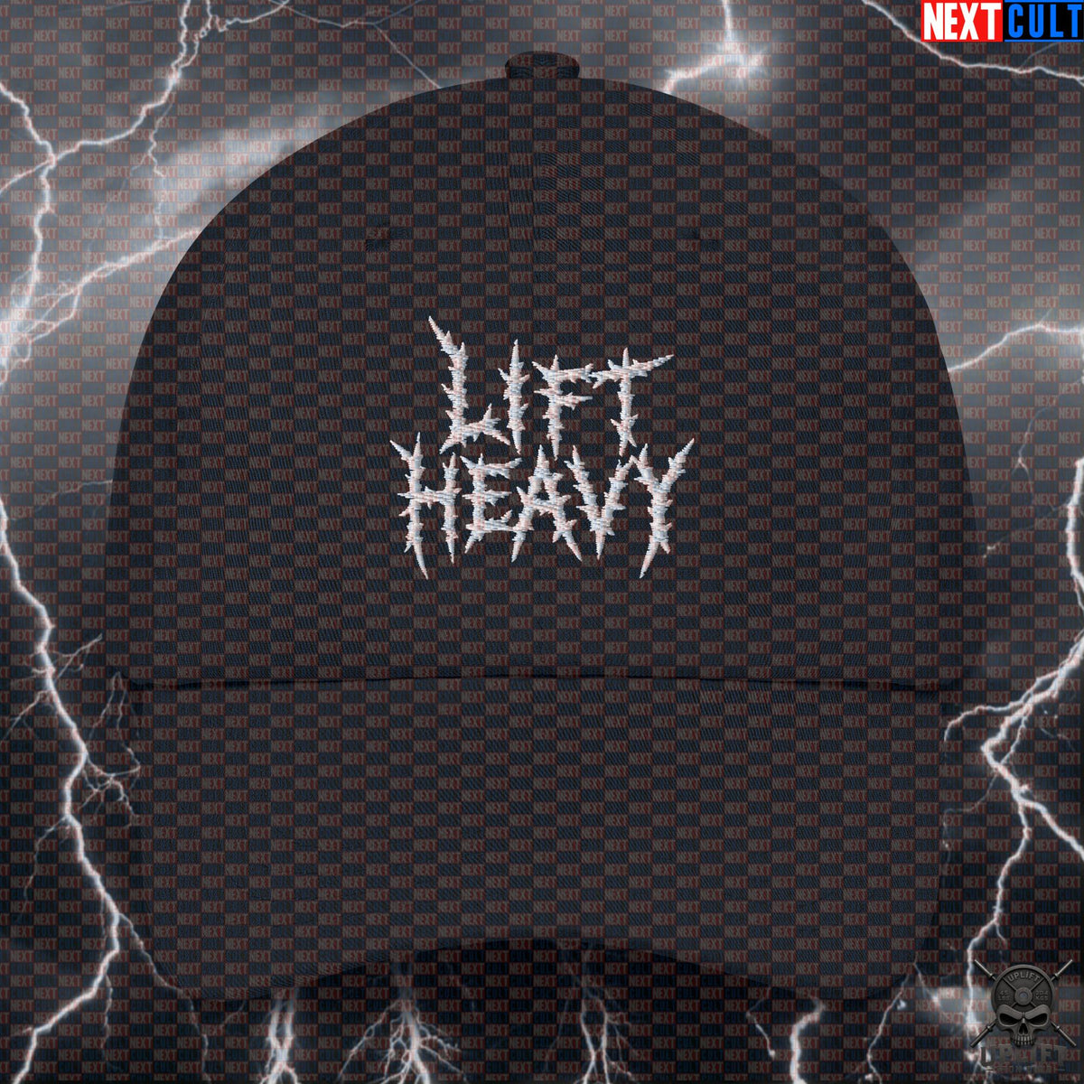 Lift Heavy Dad Hat – Heavy Metal Style Gym Hat for Lifters, Bodybuilders & Powerlifters Default Title Next Cult Brand