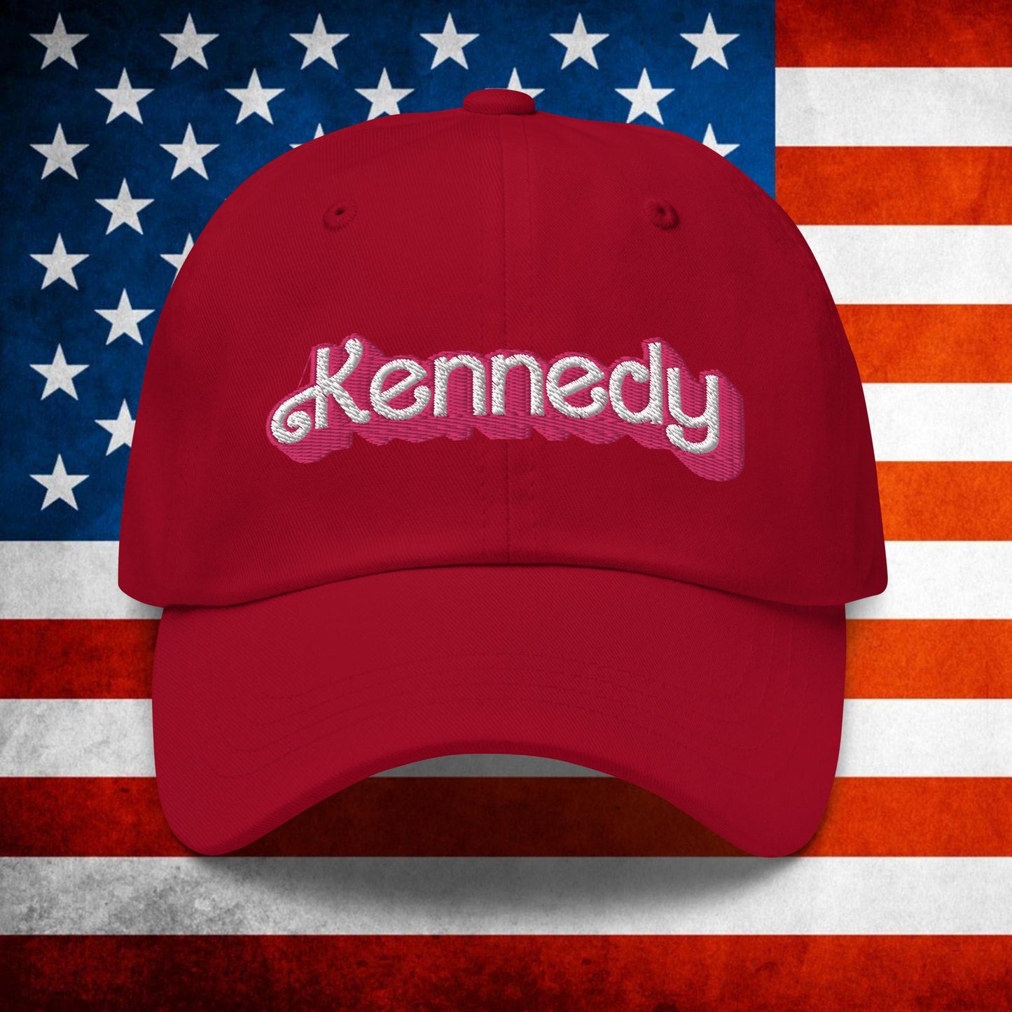 Kennedy JFK Conspiracy Ken Barbie Dad hat Cranberry Hats Barbie Democrats JFK Ken Politics Next Cult Brand