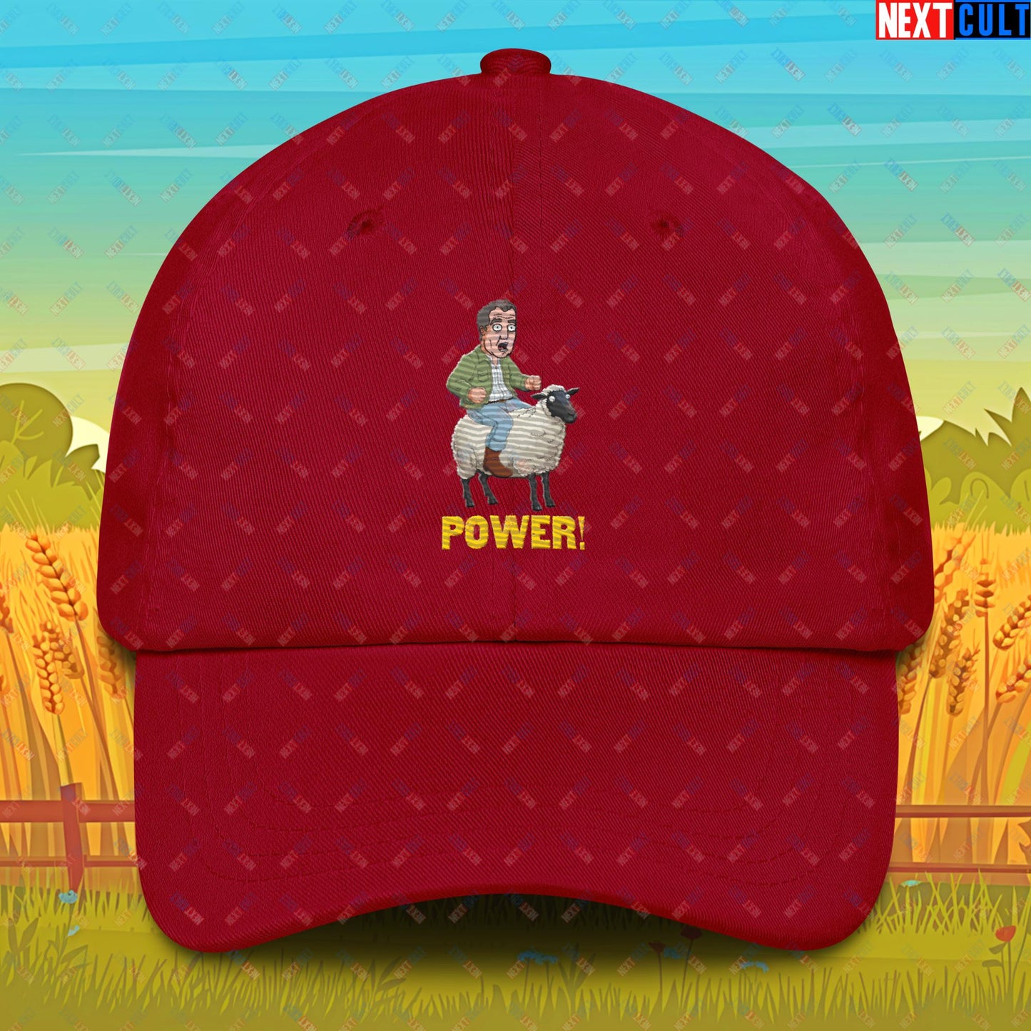 Power Sheep Jeremy Clarkson's Farm Diddly Squat Grand Tour Top Gear Funny Meme Cartoon Dad hat Cranberry Hats Clarkson's Farm Grand Tour Jeremy Clarkson Top Gear TV Shows Next Cult Brand