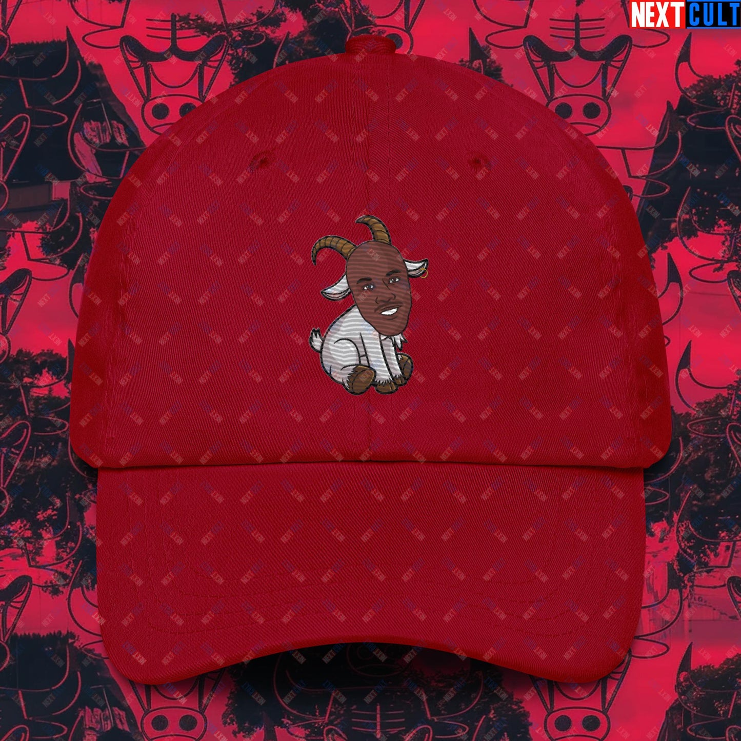 Michael Jordan G.O.A.T. Dad Hat - Funny Basketball Meme Cap - Greatest of All Time NBA Cartoon Design - Perfect Gift for Basketball Fans Dad hat Cranberry Hats Basketball Chicago Bulls G.O.A.T. Michael Jordan NBA Next Cult Brand