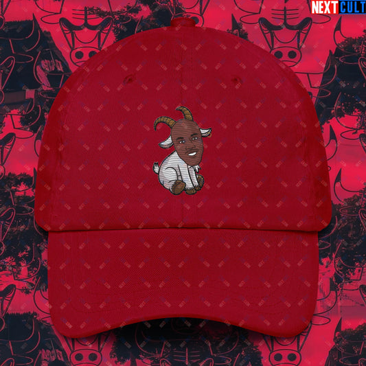 Michael Jordan G.O.A.T. Dad Hat - Funny Basketball Meme Cap - Greatest of All Time NBA Cartoon Design - Perfect Gift for Basketball Fans Dad hat Cranberry Hats Basketball Chicago Bulls G.O.A.T. Michael Jordan NBA Next Cult Brand