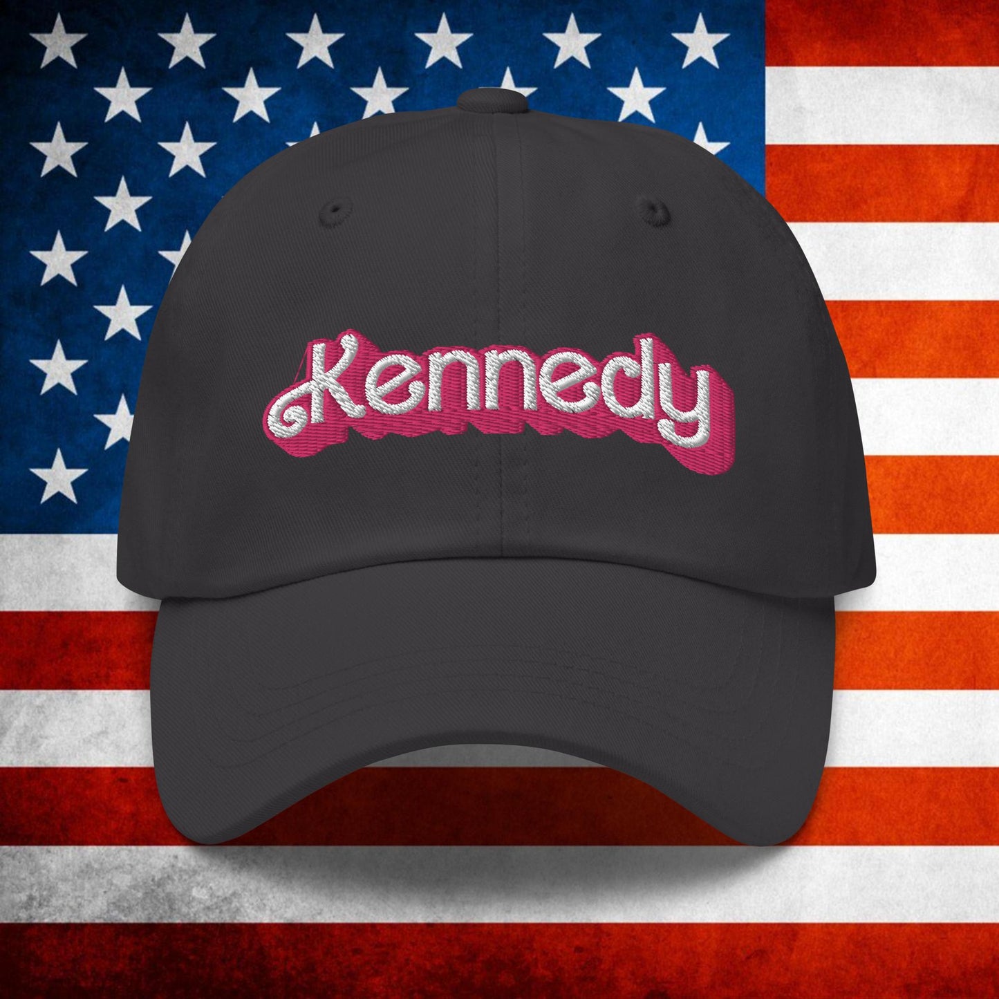 Kennedy JFK Conspiracy Ken Barbie Dad hat Dark Grey Hats Barbie Democrats JFK Ken Politics Next Cult Brand