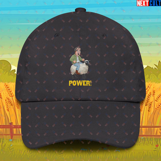 Power Sheep Jeremy Clarkson's Farm Diddly Squat Grand Tour Top Gear Funny Meme Cartoon Dad hat Dark Grey Hats Clarkson's Farm Grand Tour Jeremy Clarkson Top Gear TV Shows Next Cult Brand